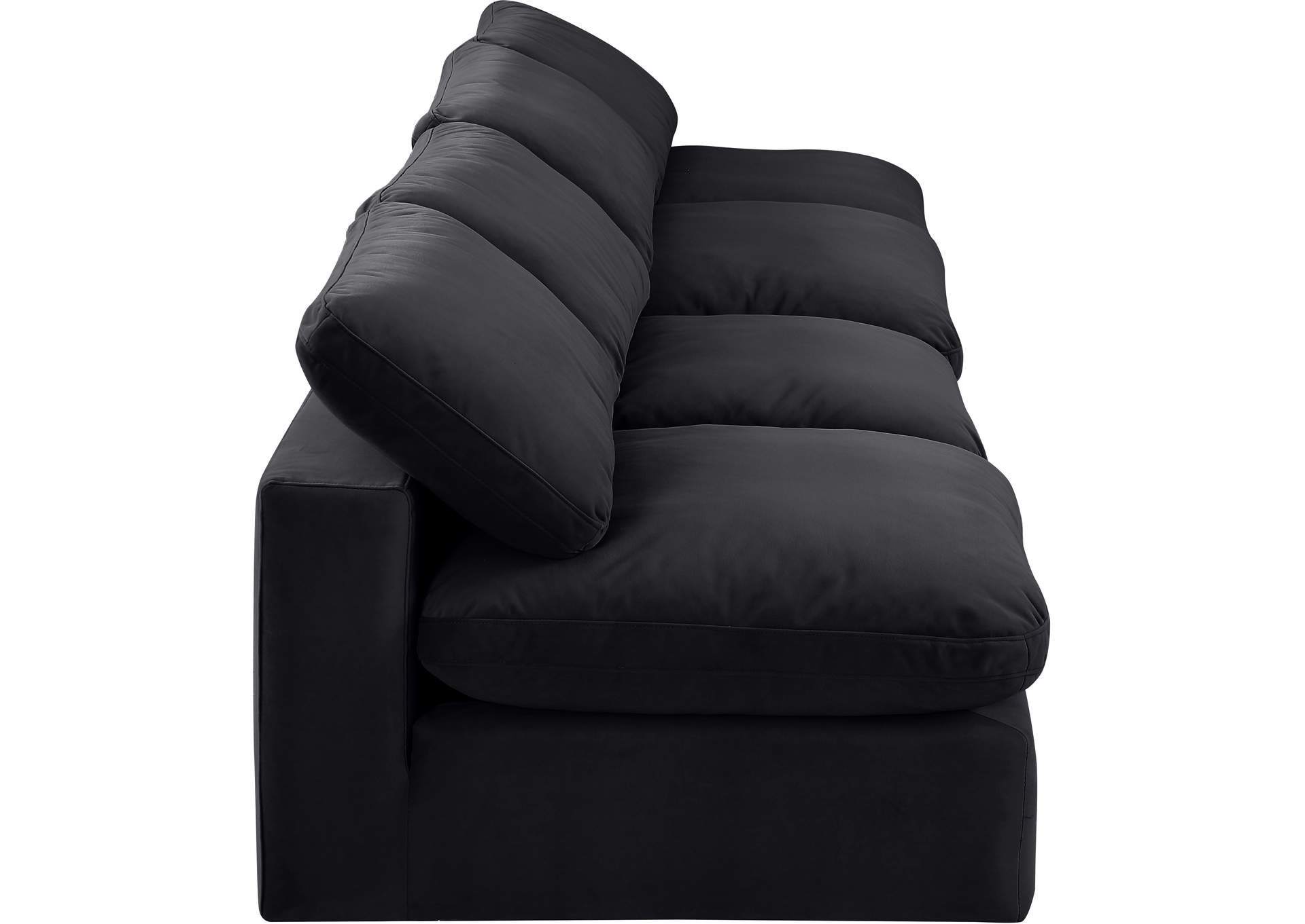 Comfy Black Velvet Modular Sofa,Meridian Furniture