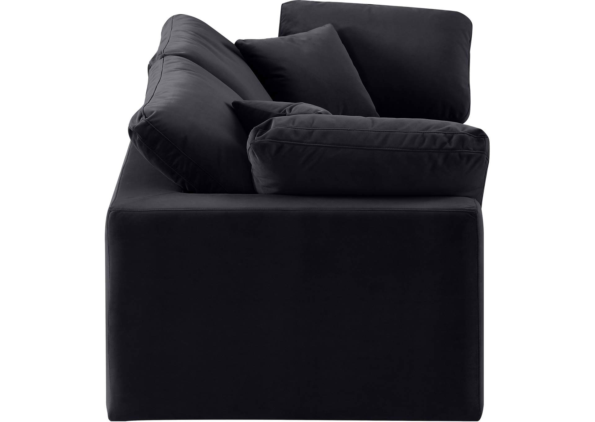 Comfy Black Velvet Modular Sofa,Meridian Furniture