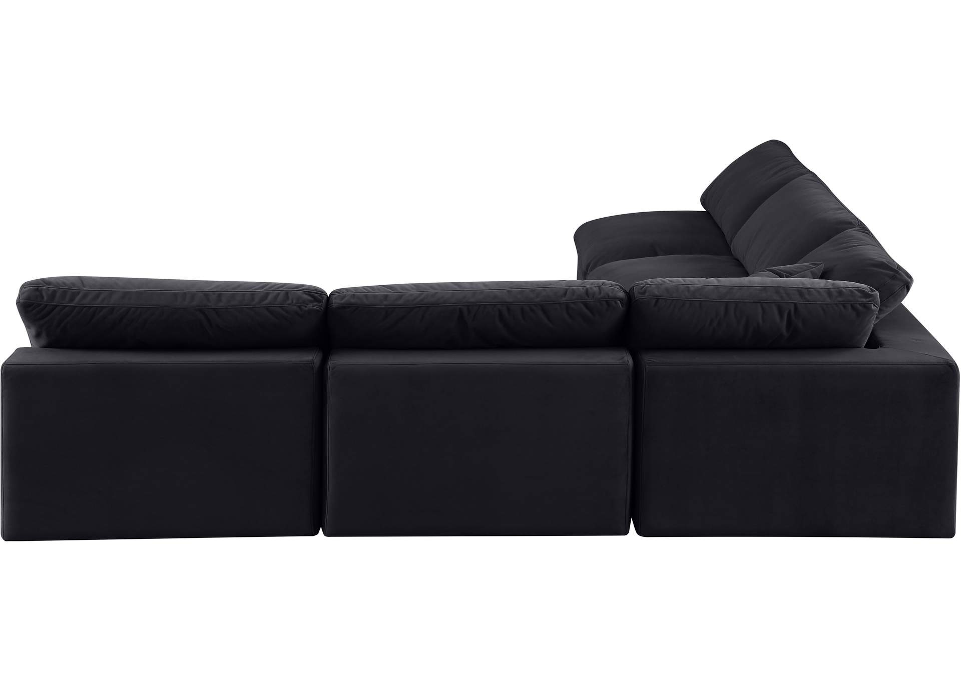 Comfy Black Velvet Modular Sectional,Meridian Furniture