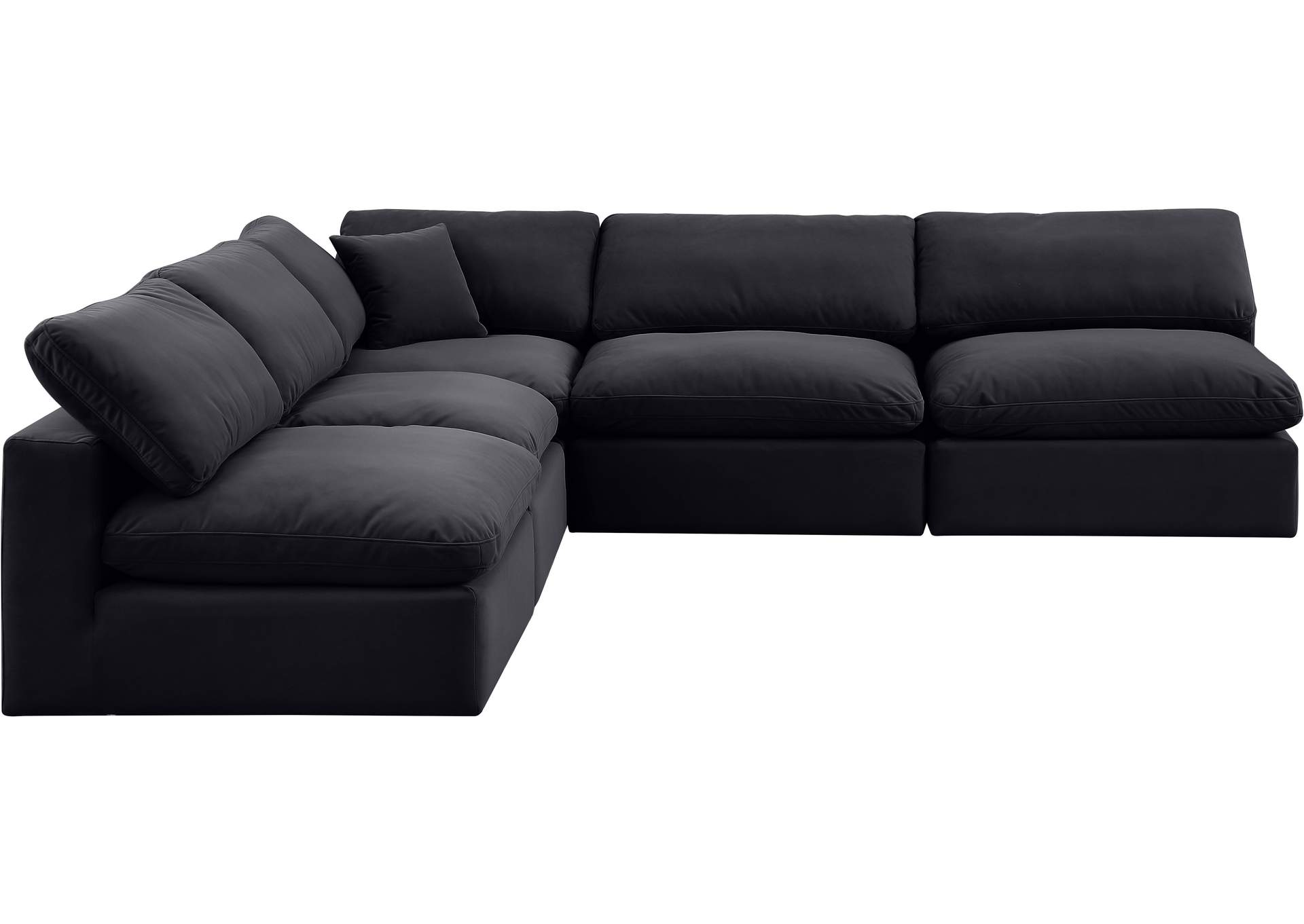 Comfy Black Velvet Modular Sectional,Meridian Furniture