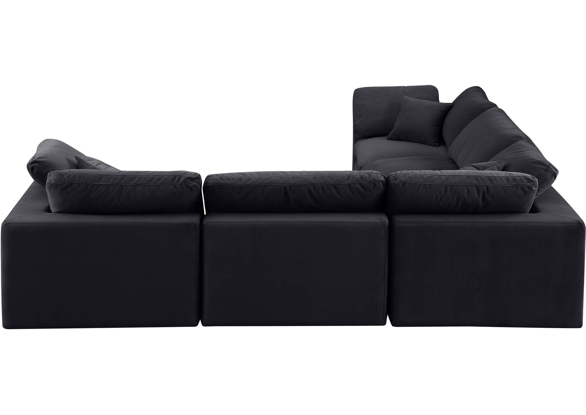 Comfy Black Velvet Modular Sectional,Meridian Furniture