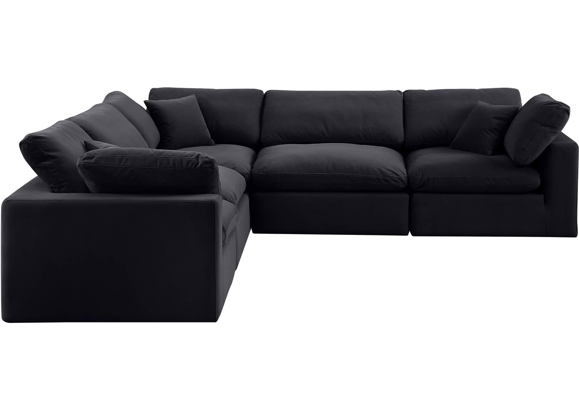 Comfy Black Velvet Modular Sectional,Meridian Furniture
