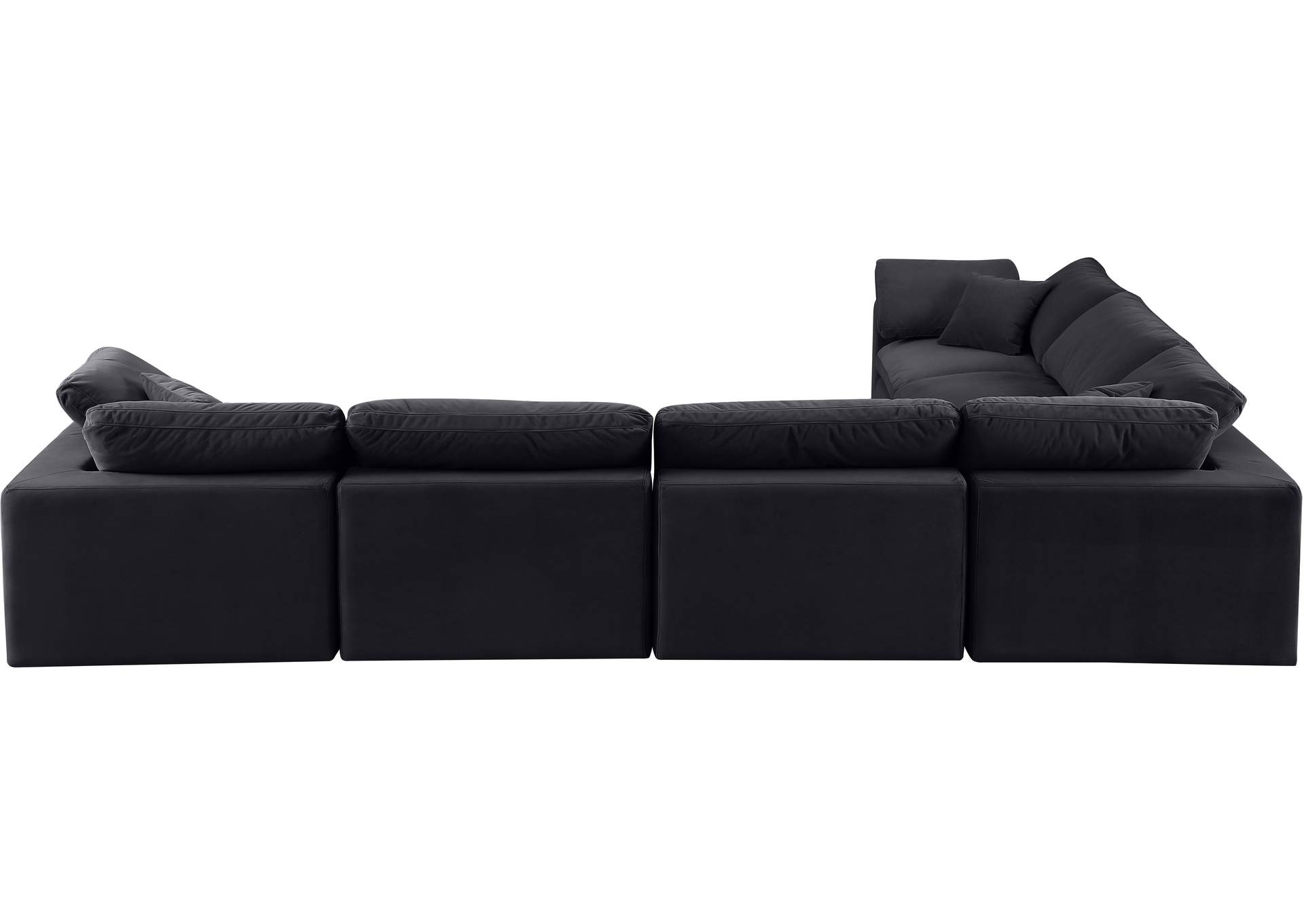 Comfy Black Velvet Modular Sectional,Meridian Furniture