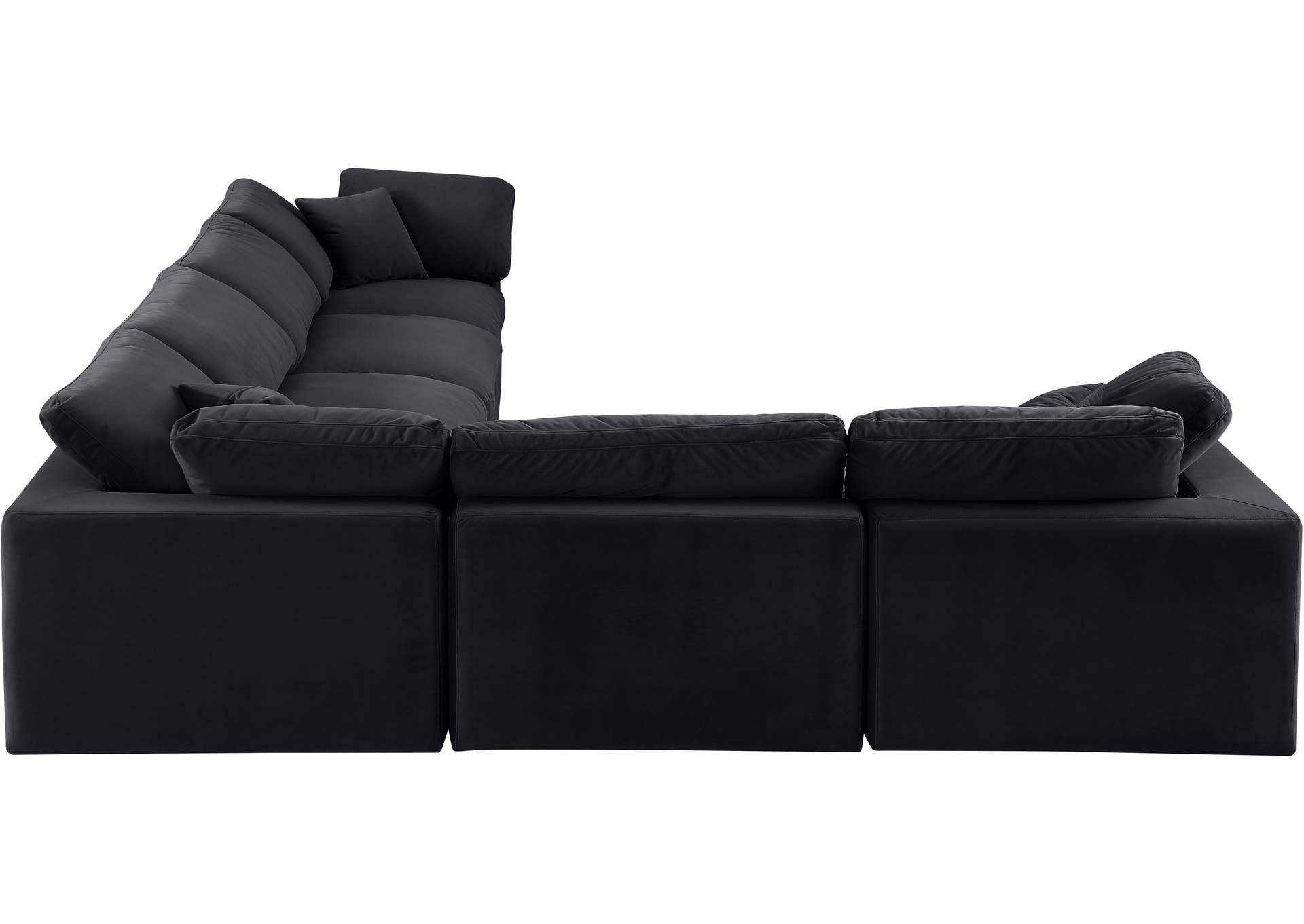 Comfy Black Velvet Modular Sectional,Meridian Furniture