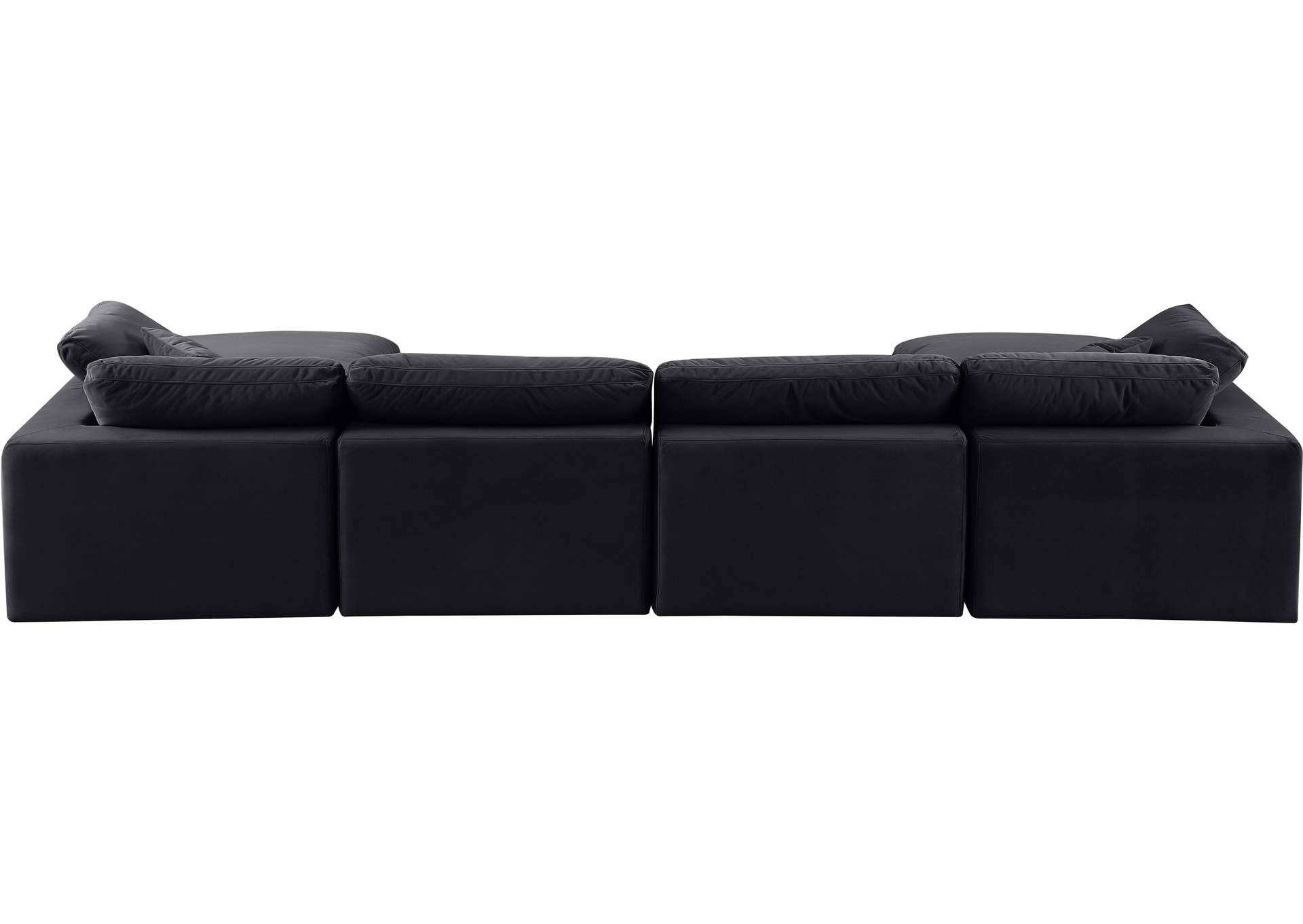 Comfy Black Velvet Modular Sectional,Meridian Furniture
