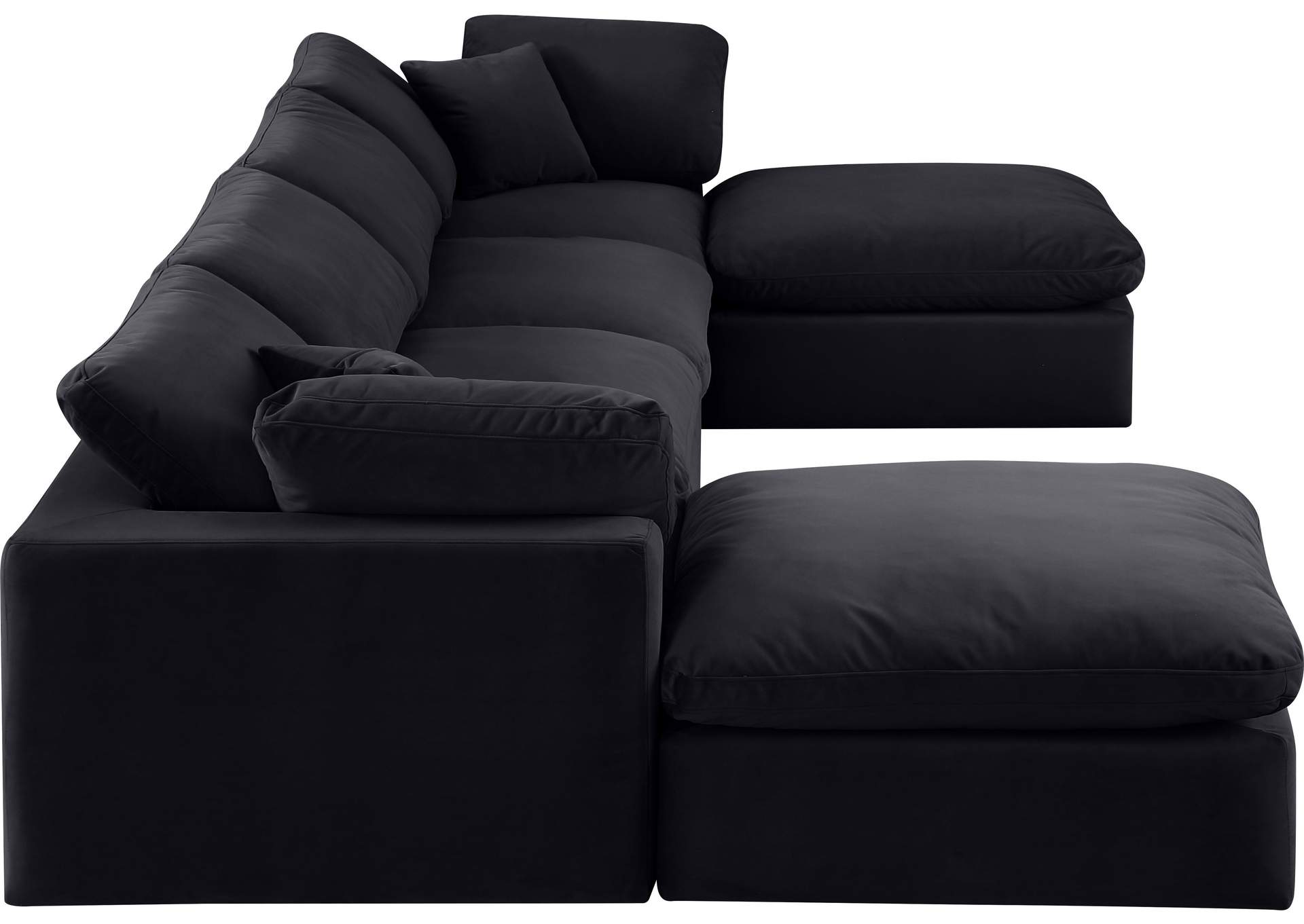Comfy Black Velvet Modular Sectional,Meridian Furniture