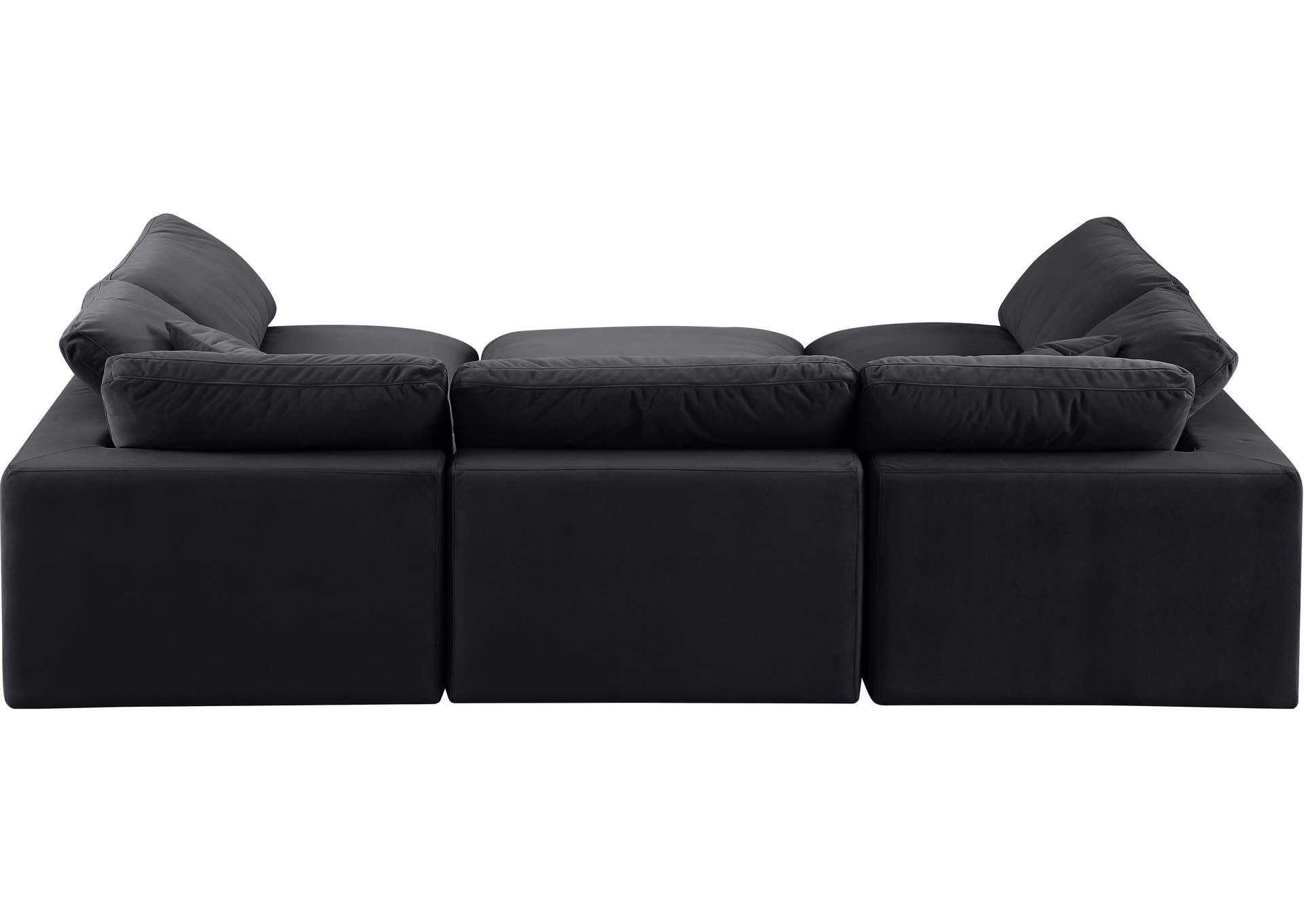Comfy Black Velvet Modular Sectional,Meridian Furniture