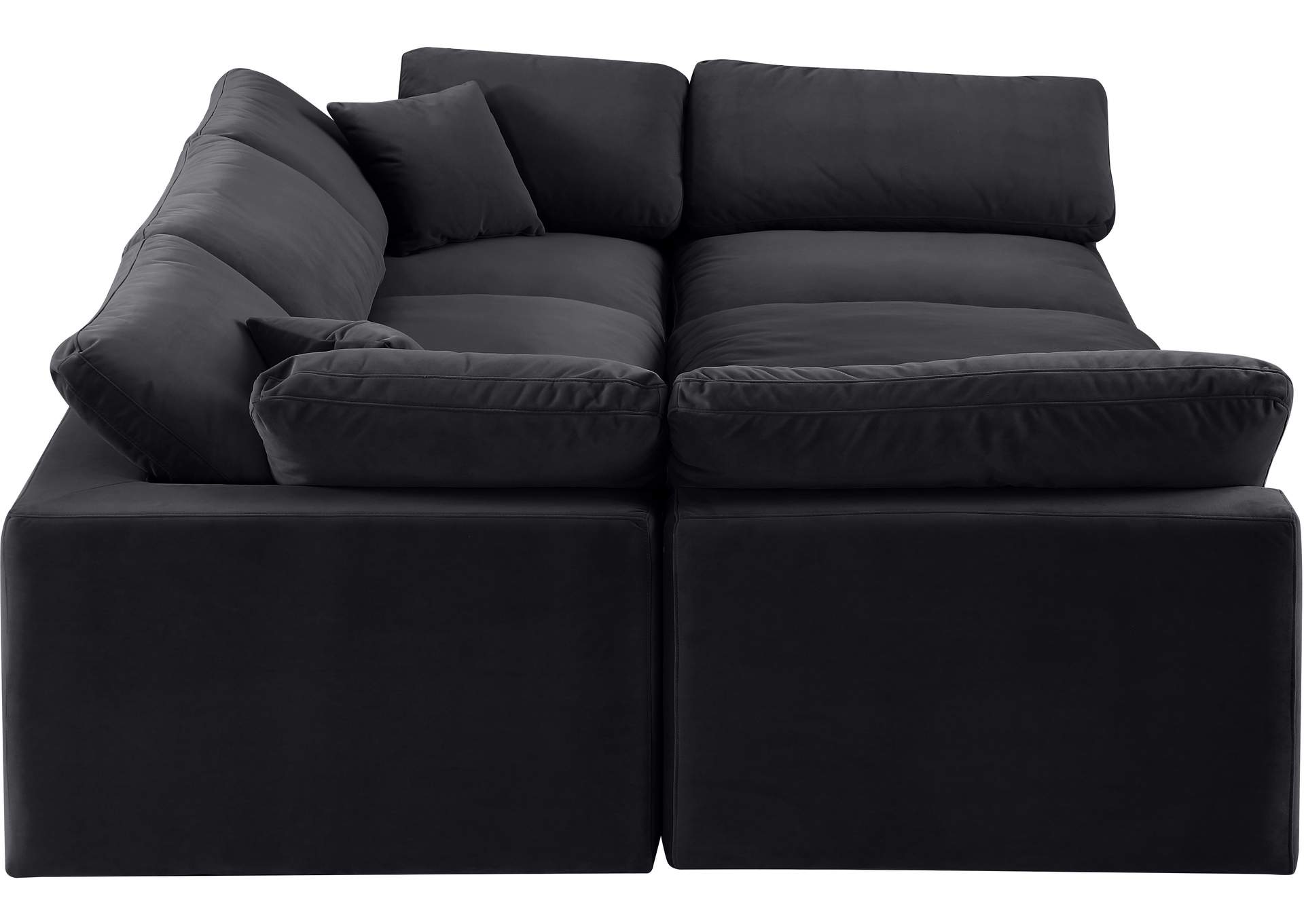 Comfy Black Velvet Modular Sectional,Meridian Furniture