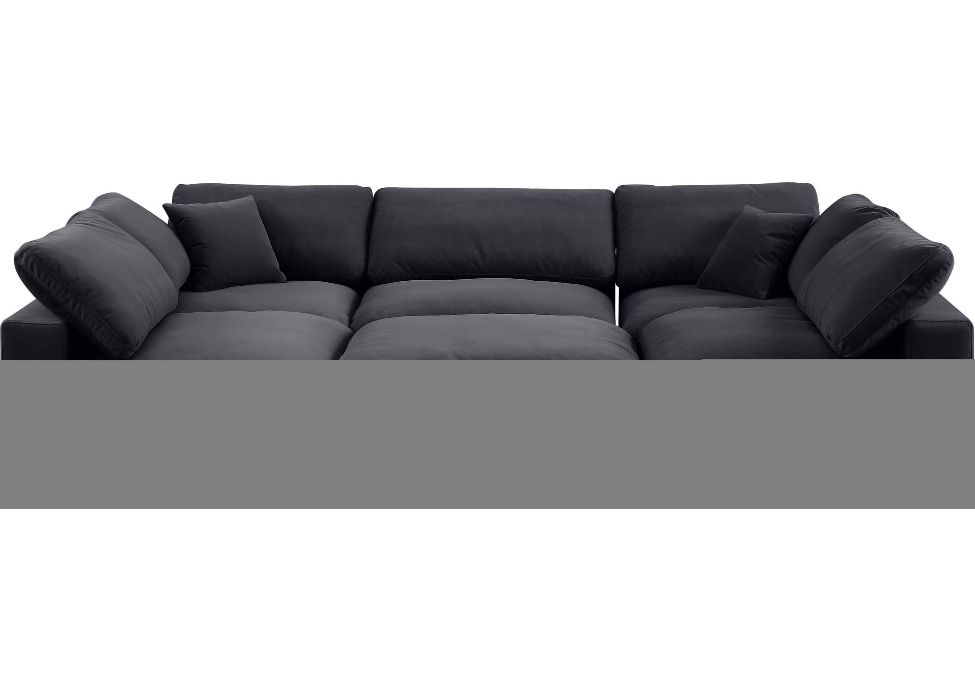 Comfy Black Velvet Modular Sectional,Meridian Furniture