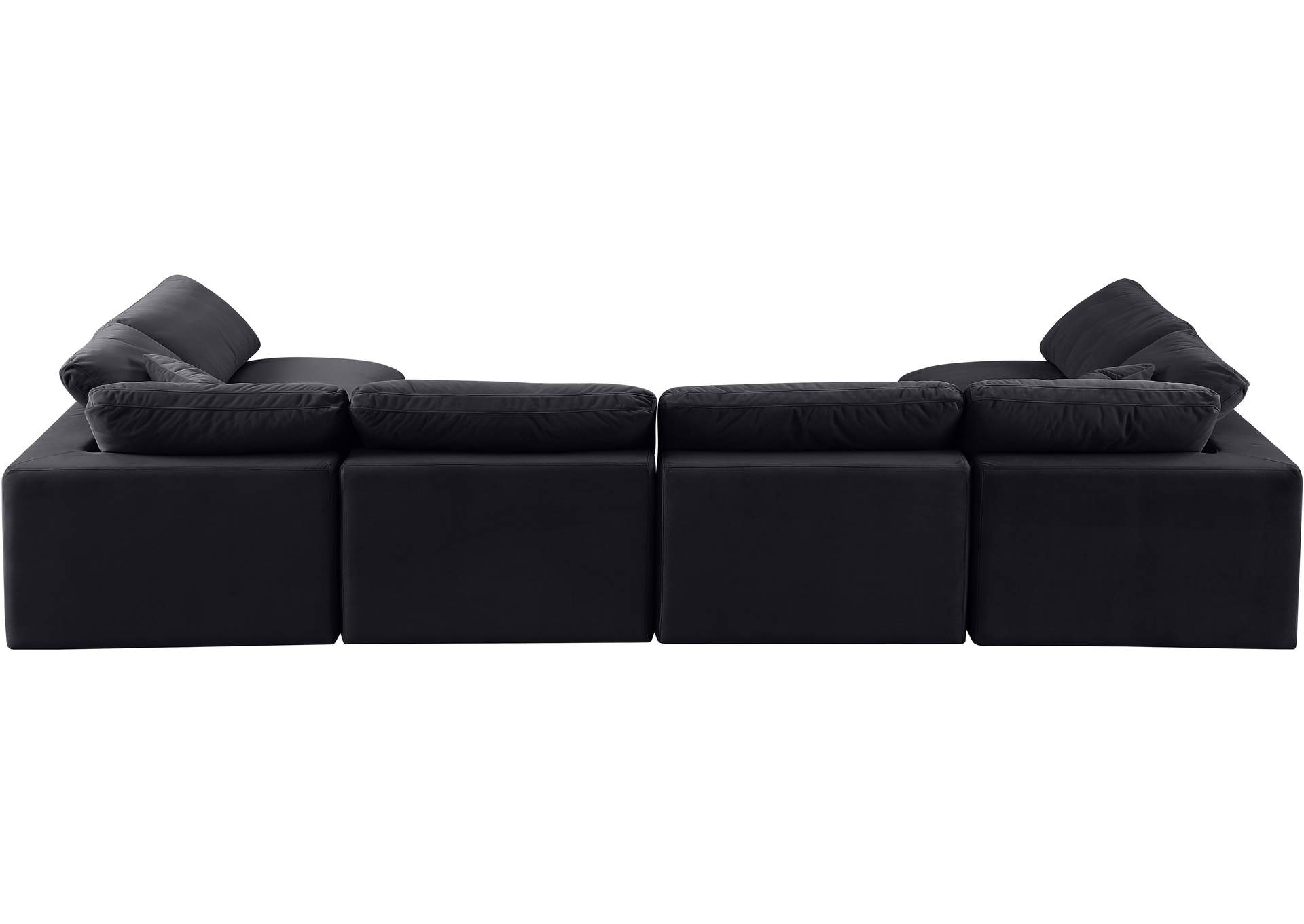Comfy Black Velvet Modular Sectional,Meridian Furniture