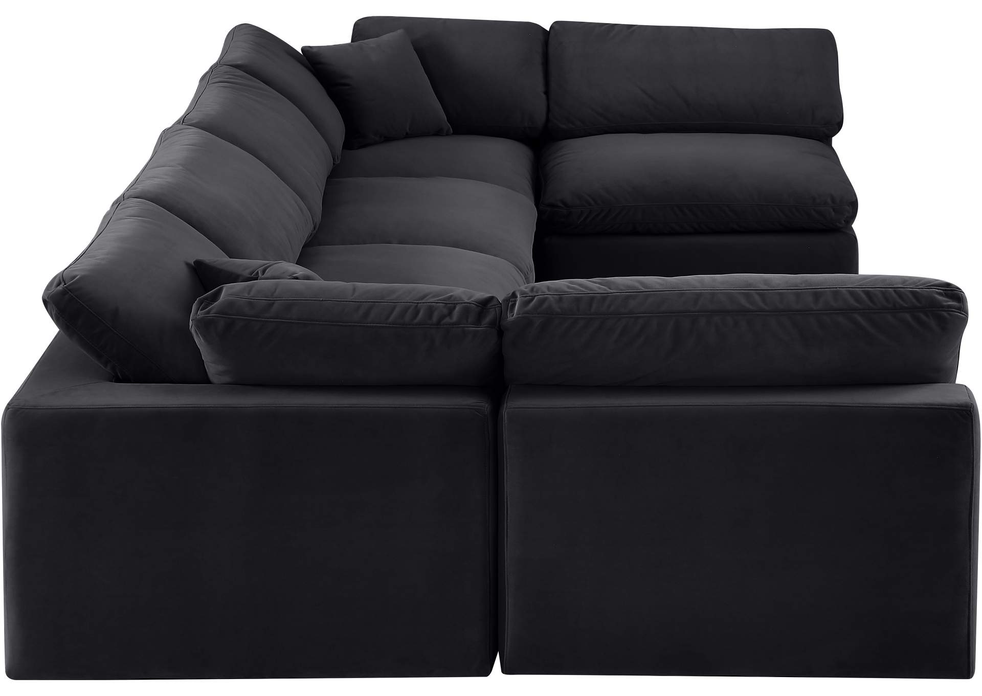 Comfy Black Velvet Modular Sectional,Meridian Furniture
