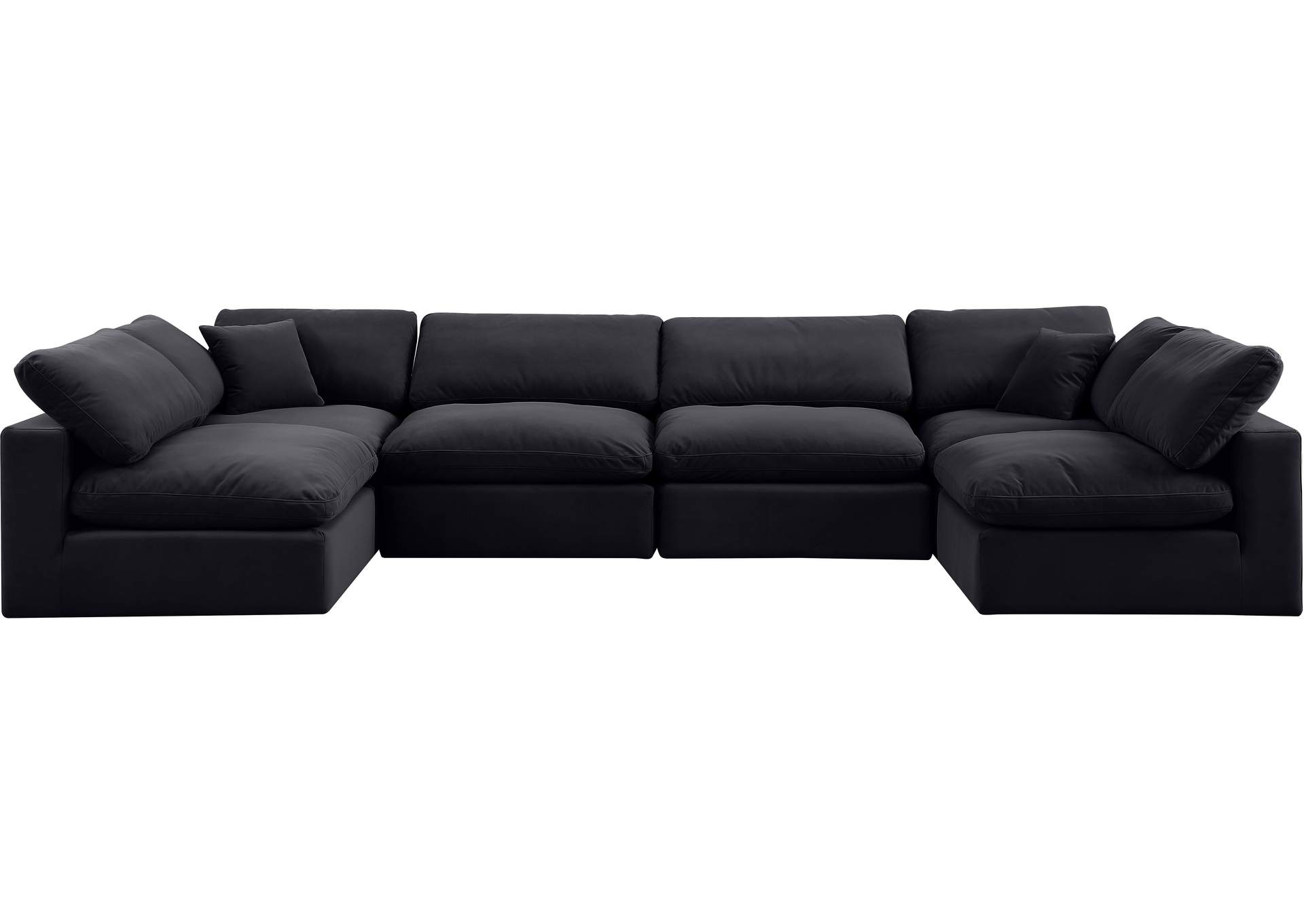 Comfy Black Velvet Modular Sectional,Meridian Furniture