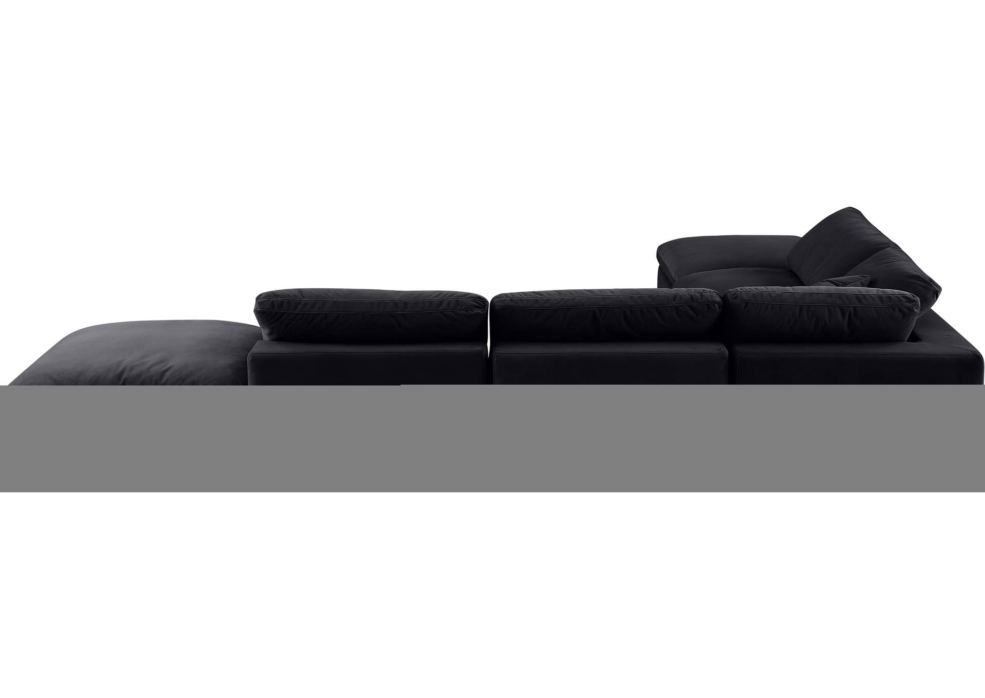 Comfy Black Velvet Modular Sectional,Meridian Furniture