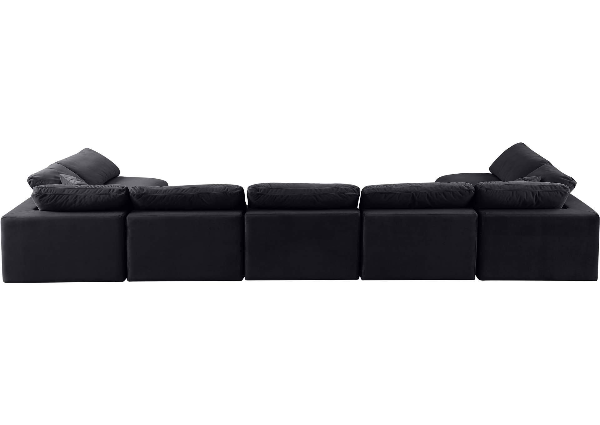 Comfy Black Velvet Modular Sectional,Meridian Furniture