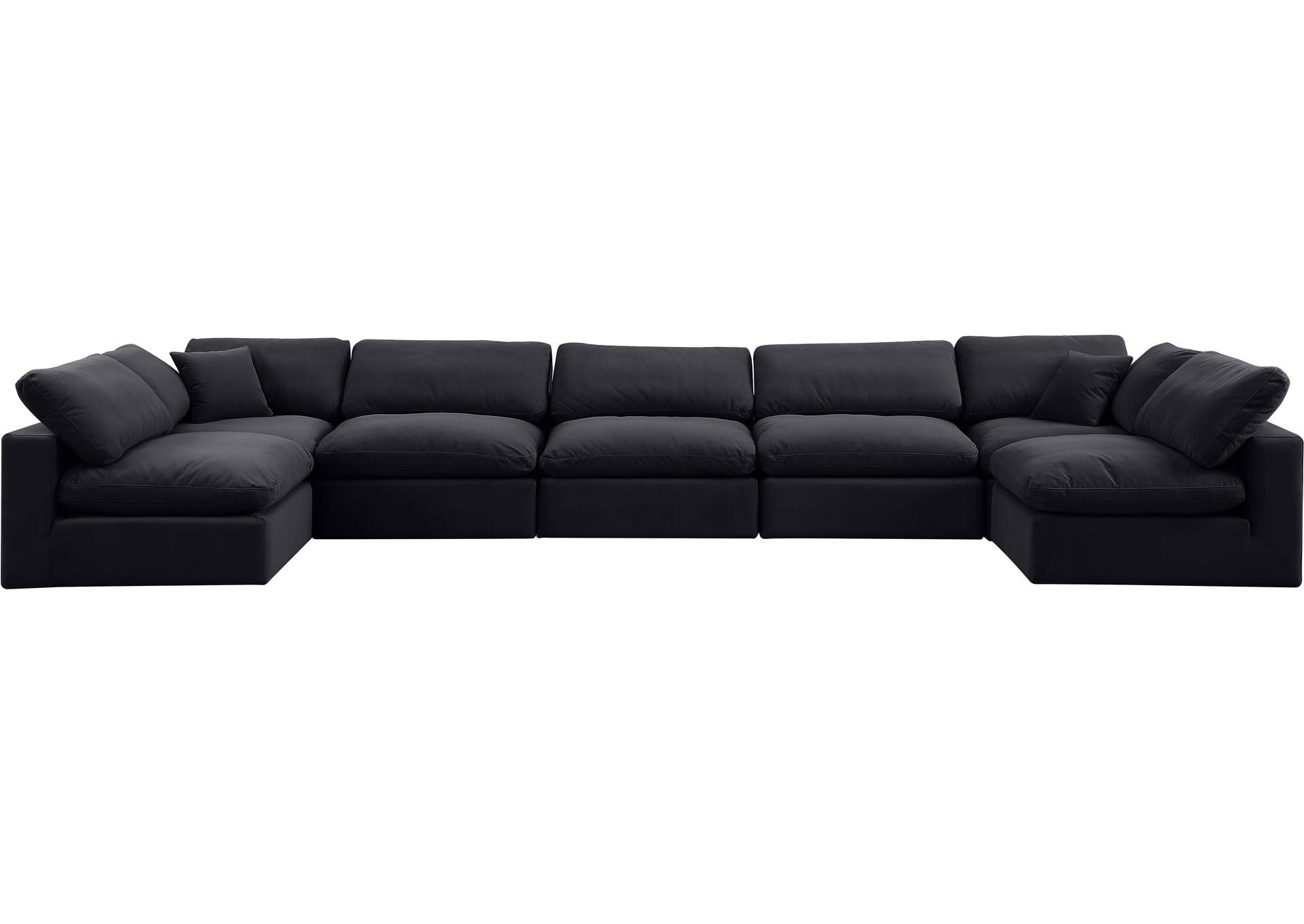 Comfy Black Velvet Modular Sectional,Meridian Furniture