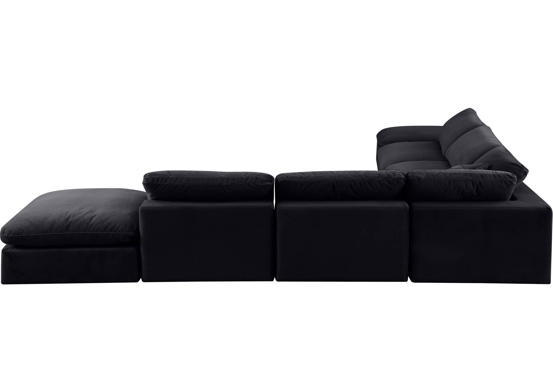 Comfy Black Velvet Modular Sectional,Meridian Furniture