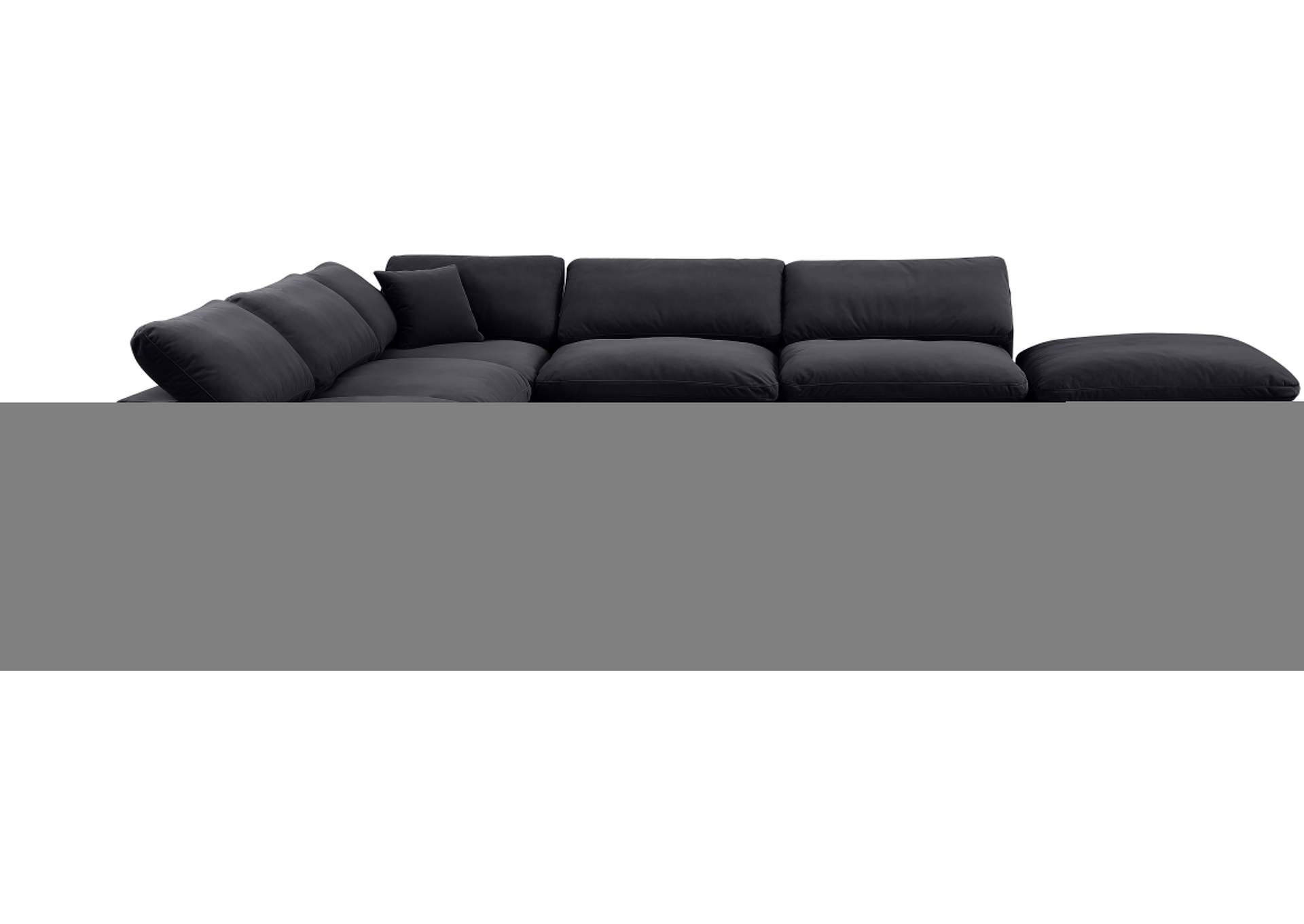 Comfy Black Velvet Modular Sectional,Meridian Furniture