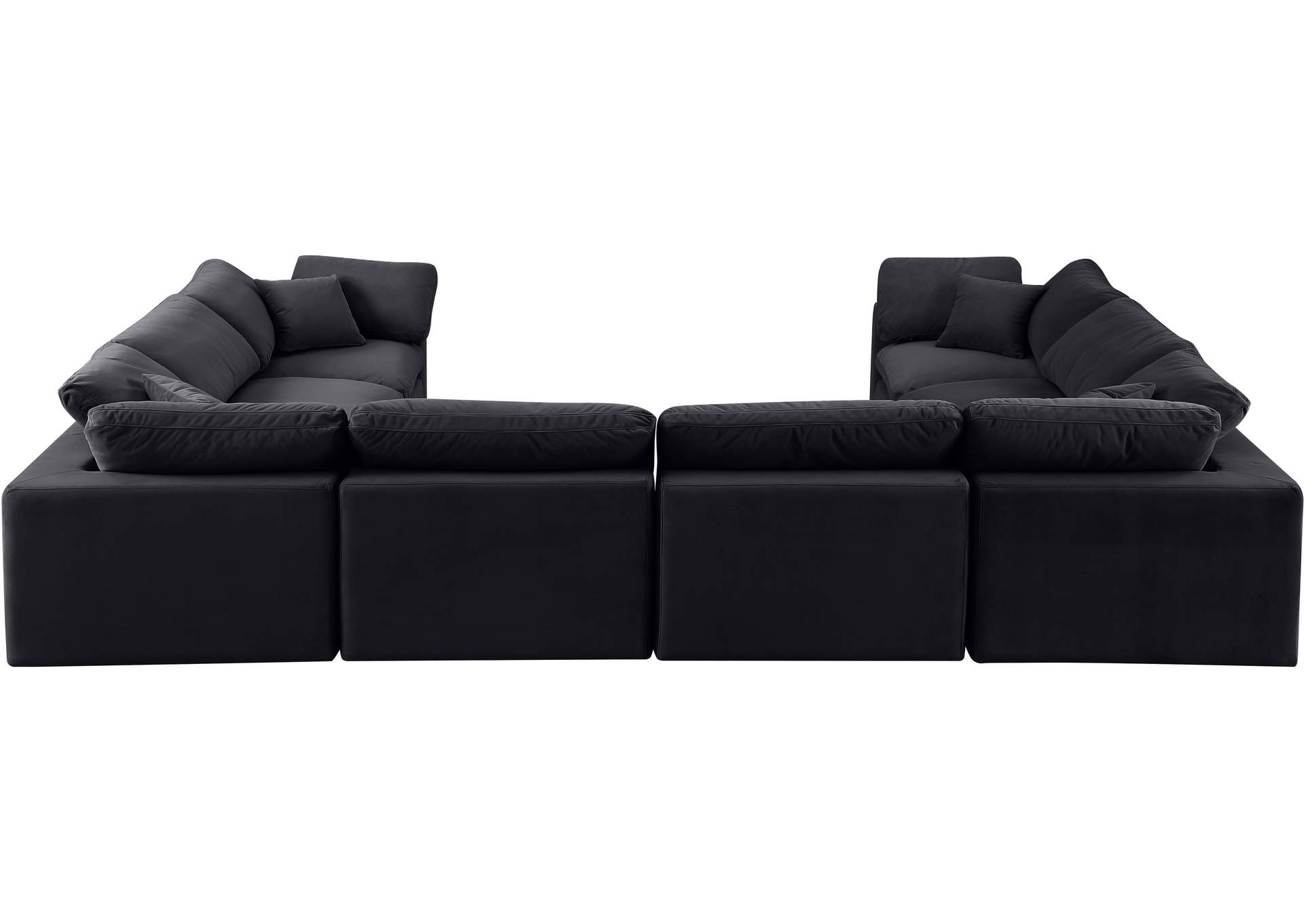 Comfy Black Velvet Modular Sectional,Meridian Furniture