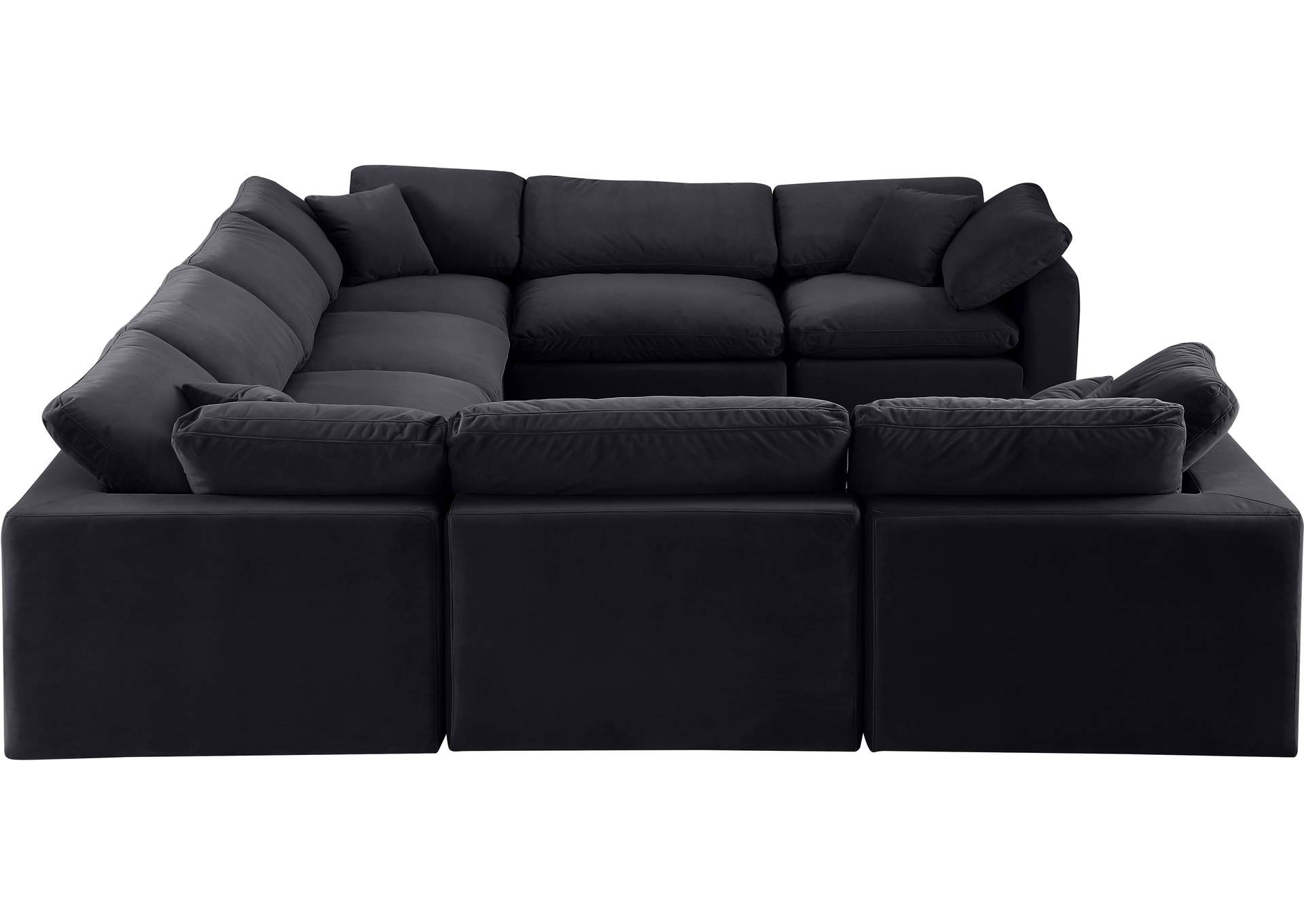 Comfy Black Velvet Modular Sectional,Meridian Furniture