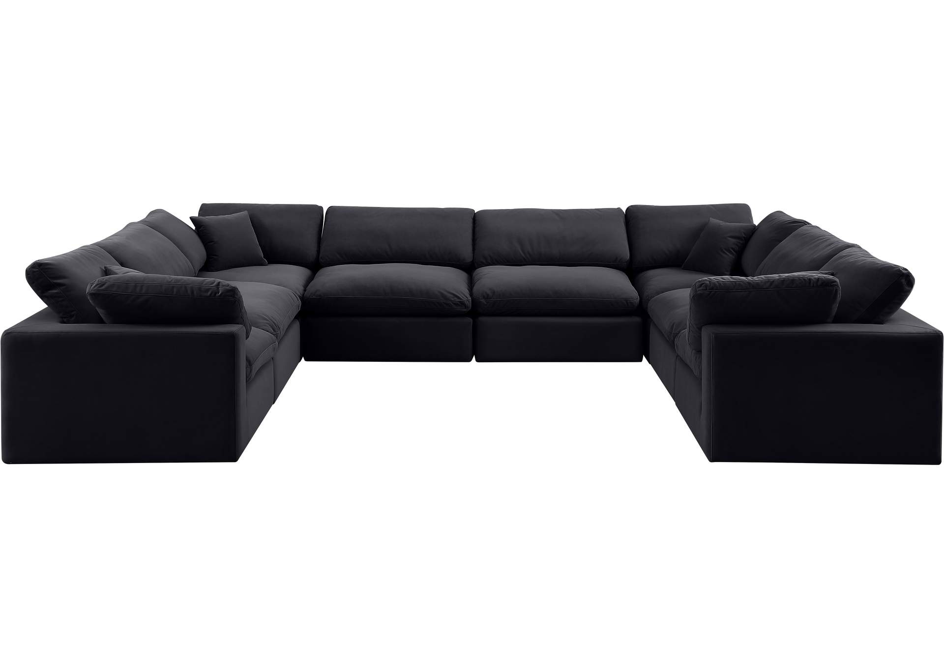 Comfy Black Velvet Modular Sectional,Meridian Furniture