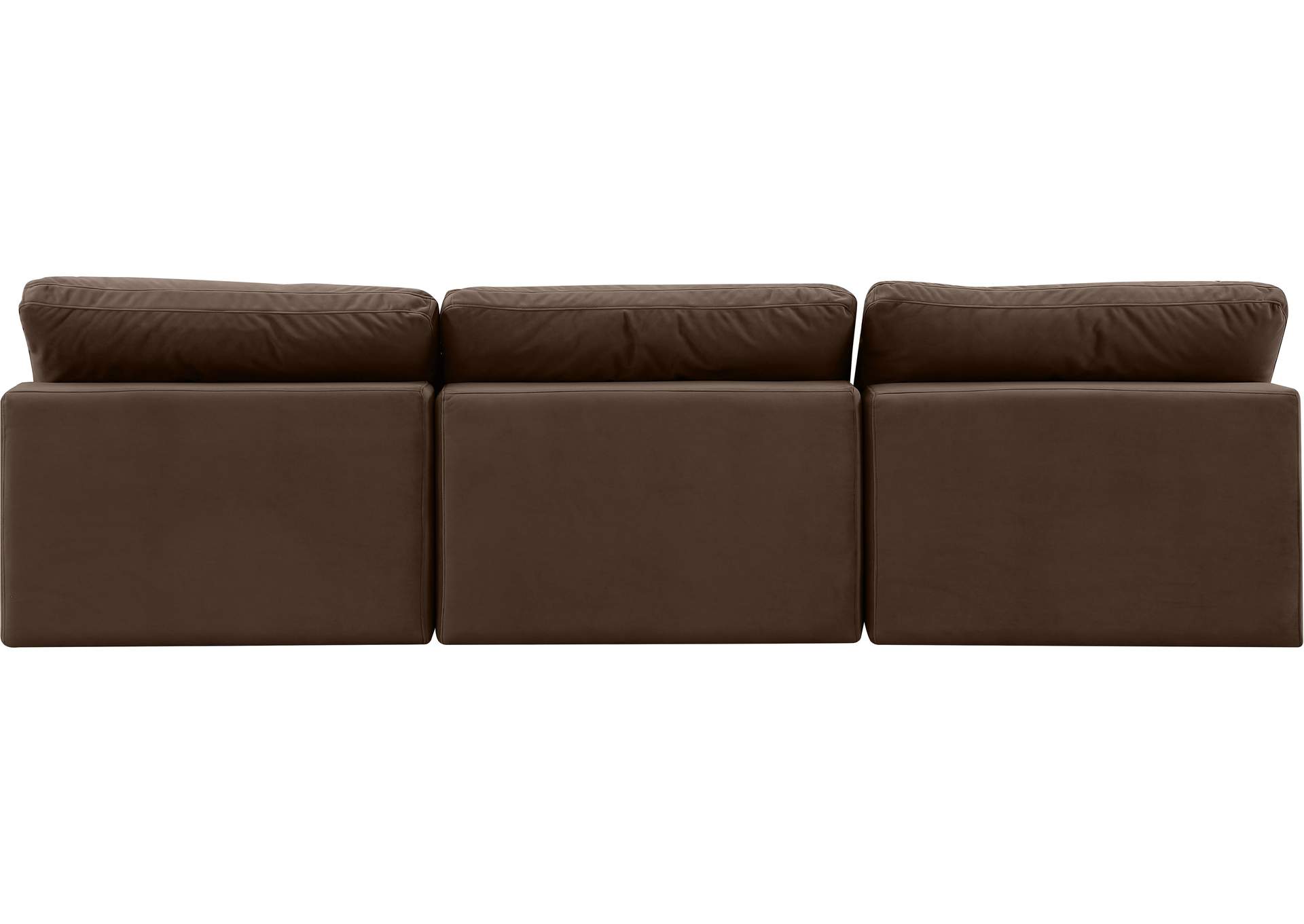 Comfy Brown Velvet Modular Sofa,Meridian Furniture