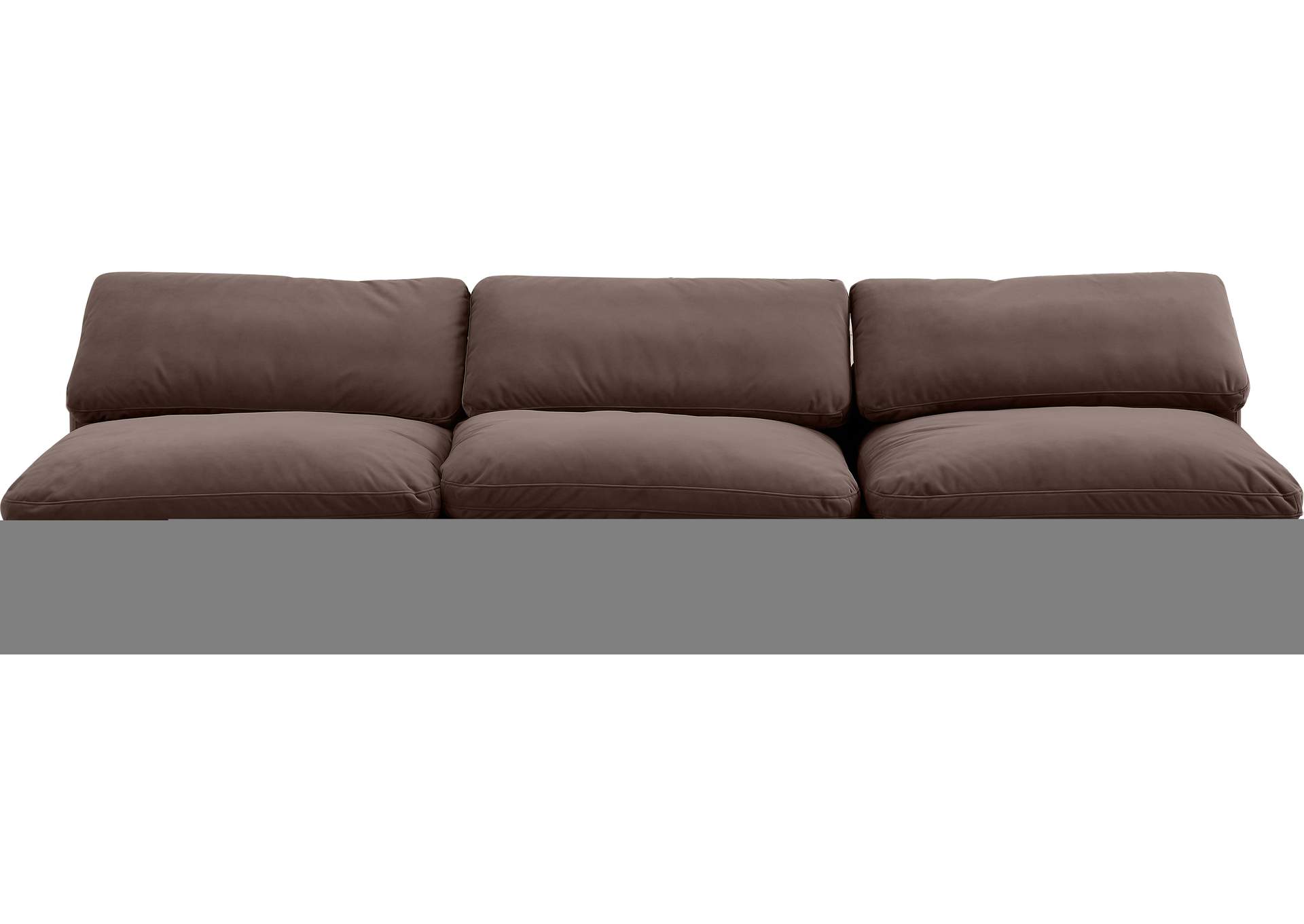 Comfy Brown Velvet Modular Sofa,Meridian Furniture