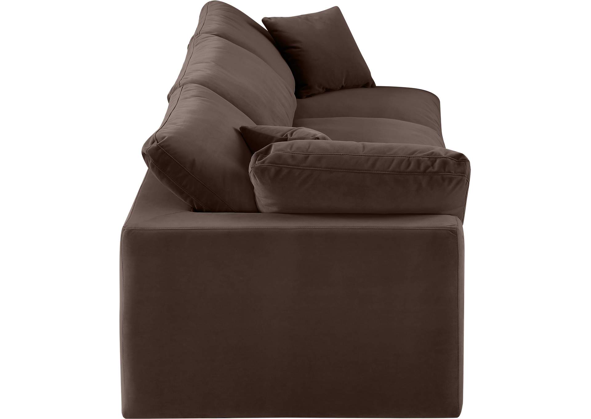 Comfy Brown Velvet Modular Sofa,Meridian Furniture