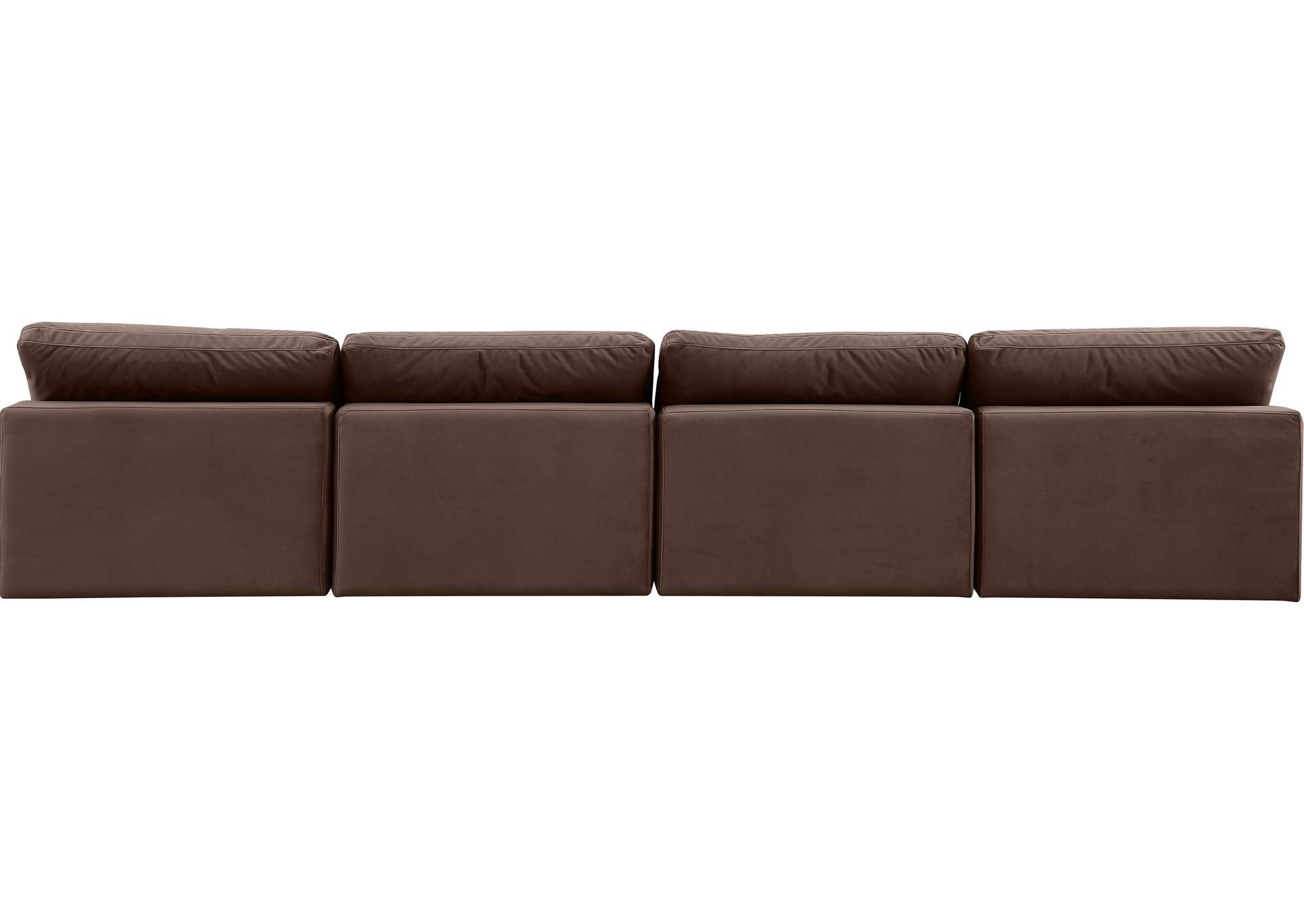 Comfy Brown Velvet Modular Sofa,Meridian Furniture