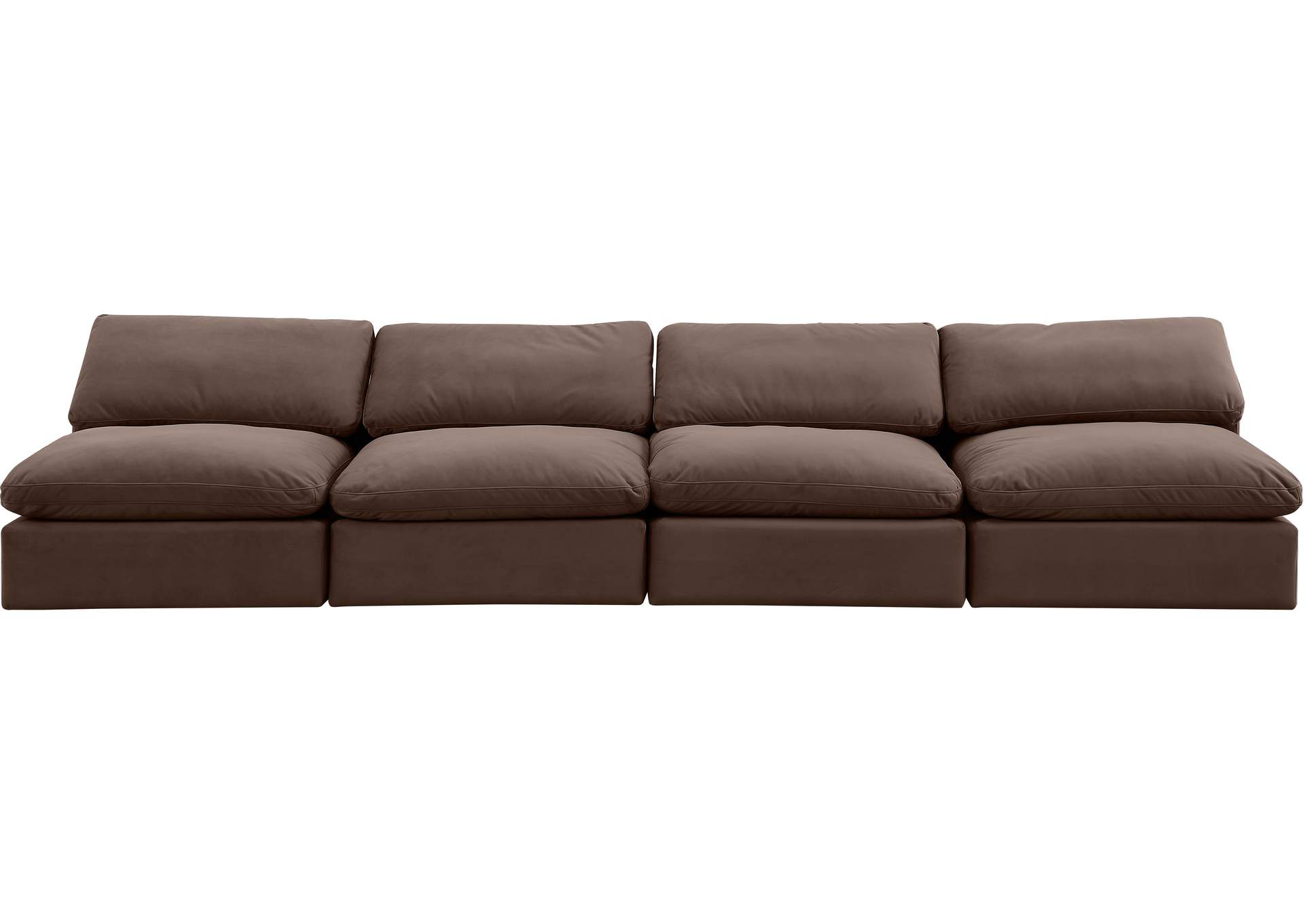 Comfy Brown Velvet Modular Sofa,Meridian Furniture