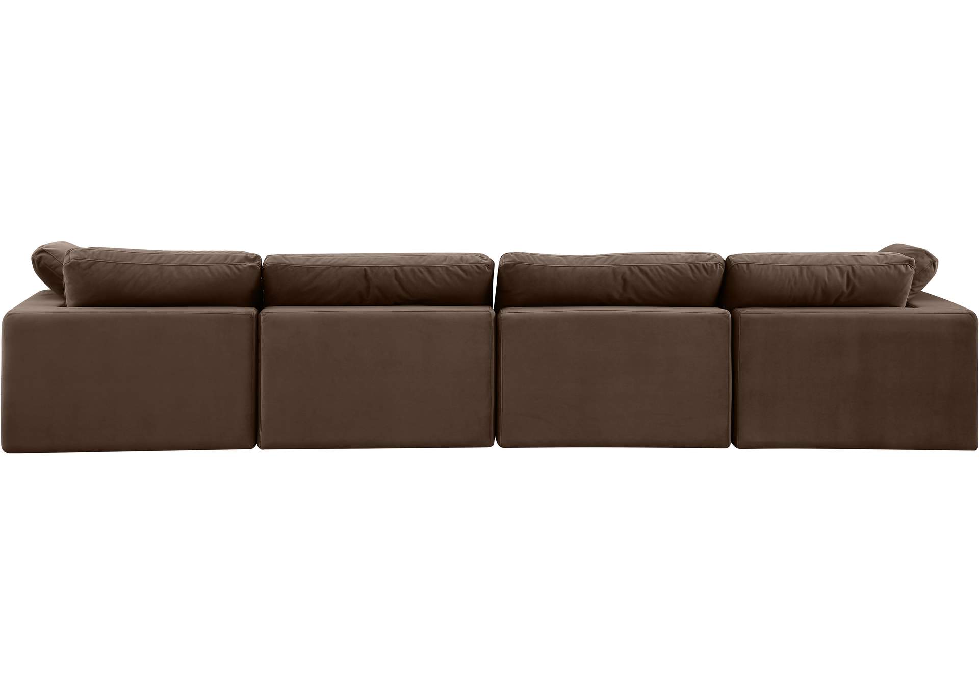 Comfy Brown Velvet Modular Sofa,Meridian Furniture