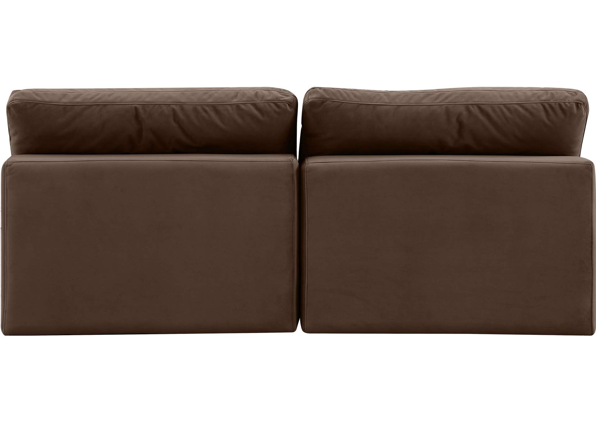 Comfy Brown Velvet Modular Sofa,Meridian Furniture