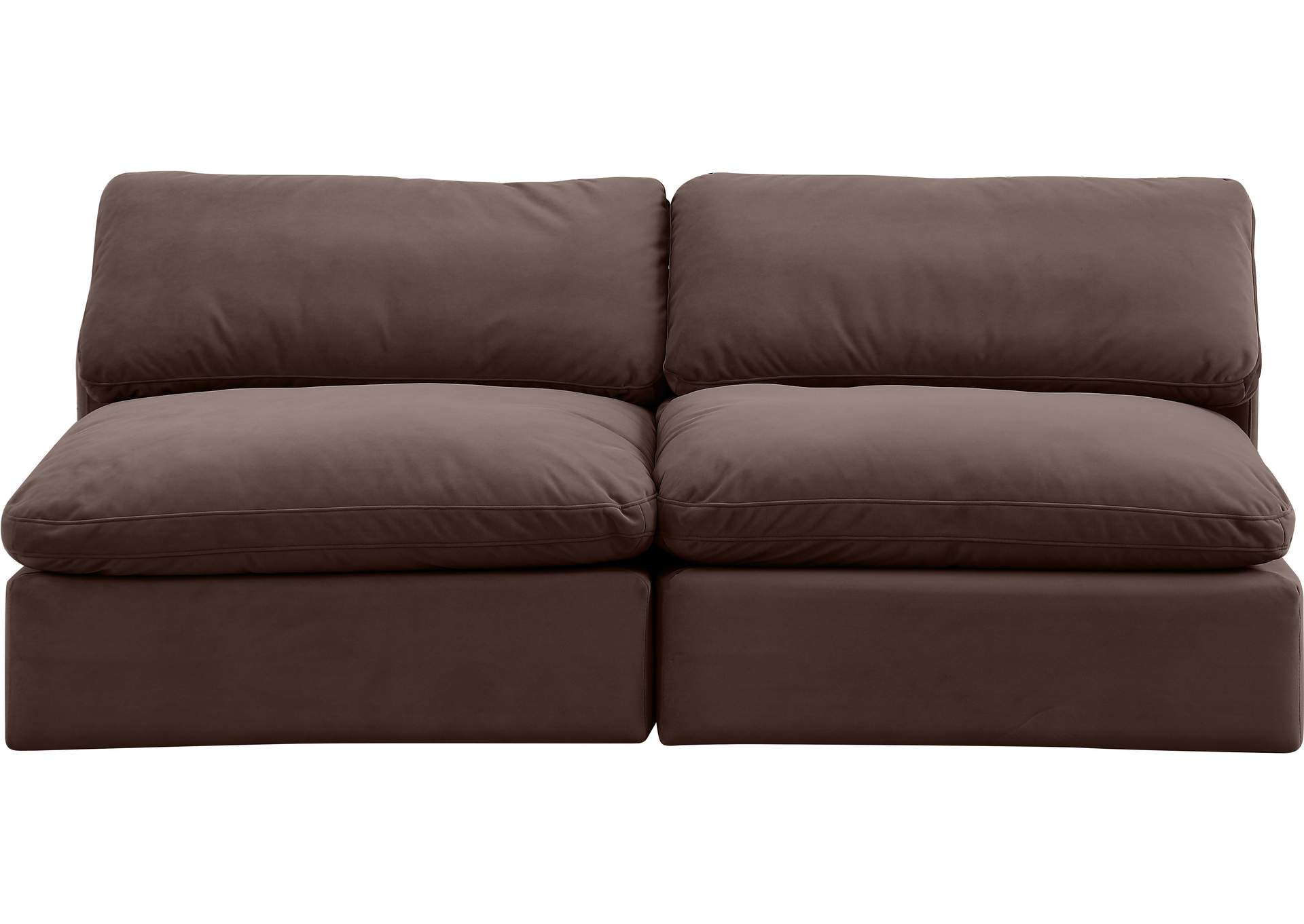 Comfy Brown Velvet Modular Sofa,Meridian Furniture