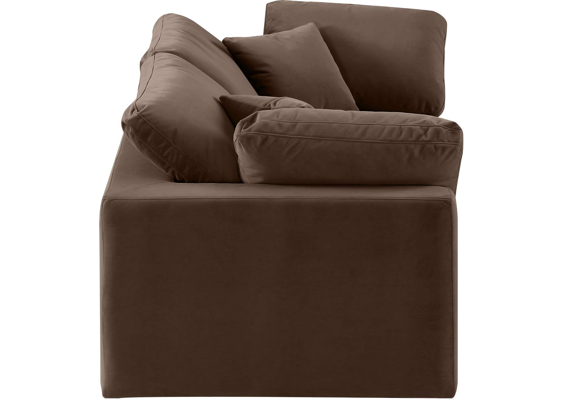Comfy Brown Velvet Modular Sofa,Meridian Furniture