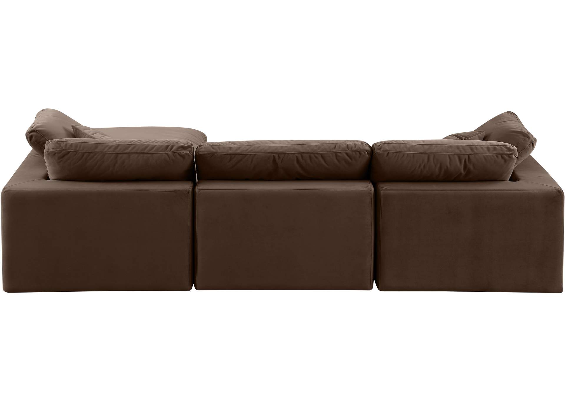 Comfy Brown Velvet Modular Sectional,Meridian Furniture
