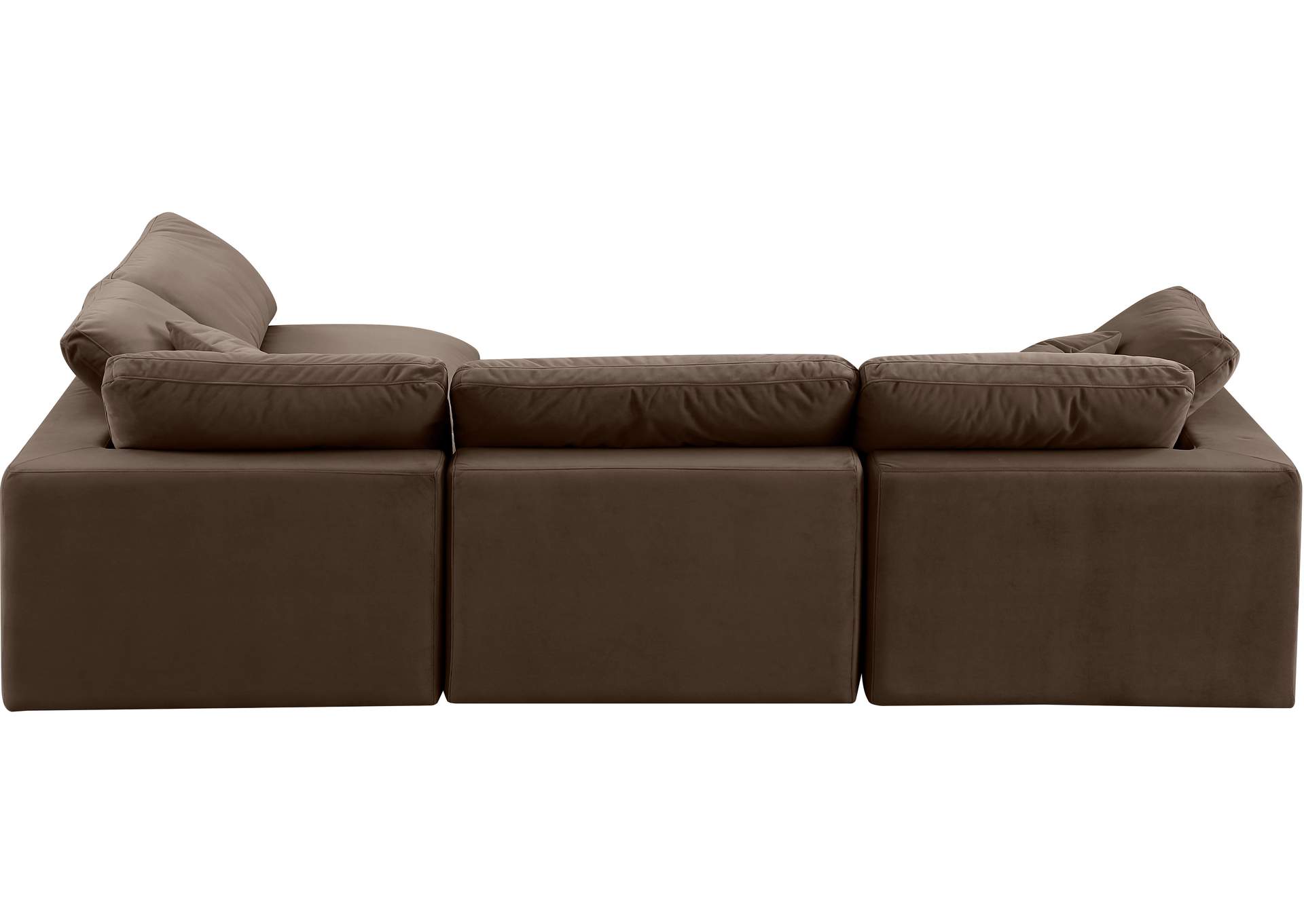 Comfy Brown Velvet Modular Sectional,Meridian Furniture