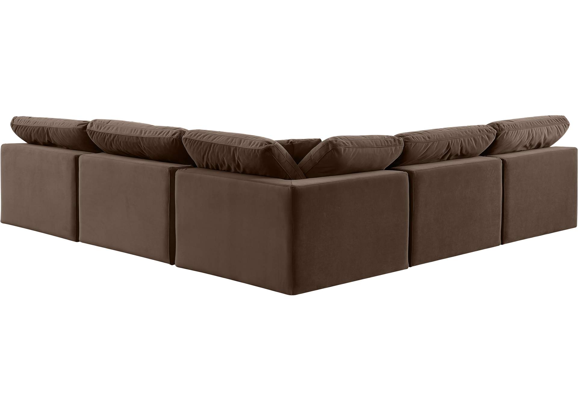 Comfy Brown Velvet Modular Sectional,Meridian Furniture