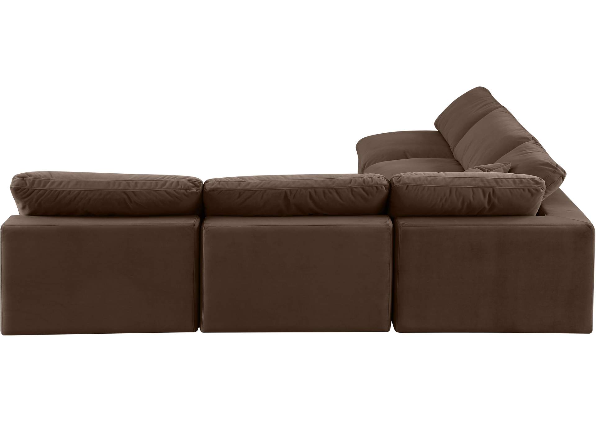 Comfy Brown Velvet Modular Sectional,Meridian Furniture