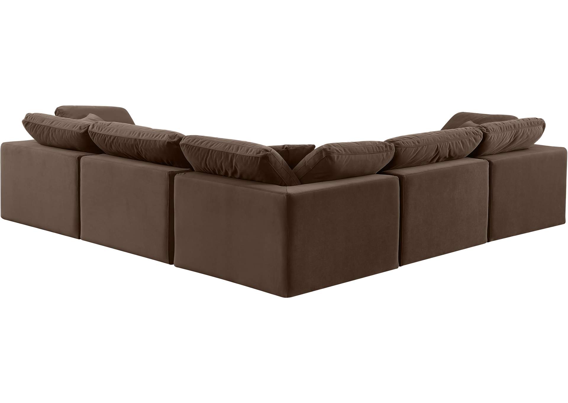Comfy Brown Velvet Modular Sectional,Meridian Furniture