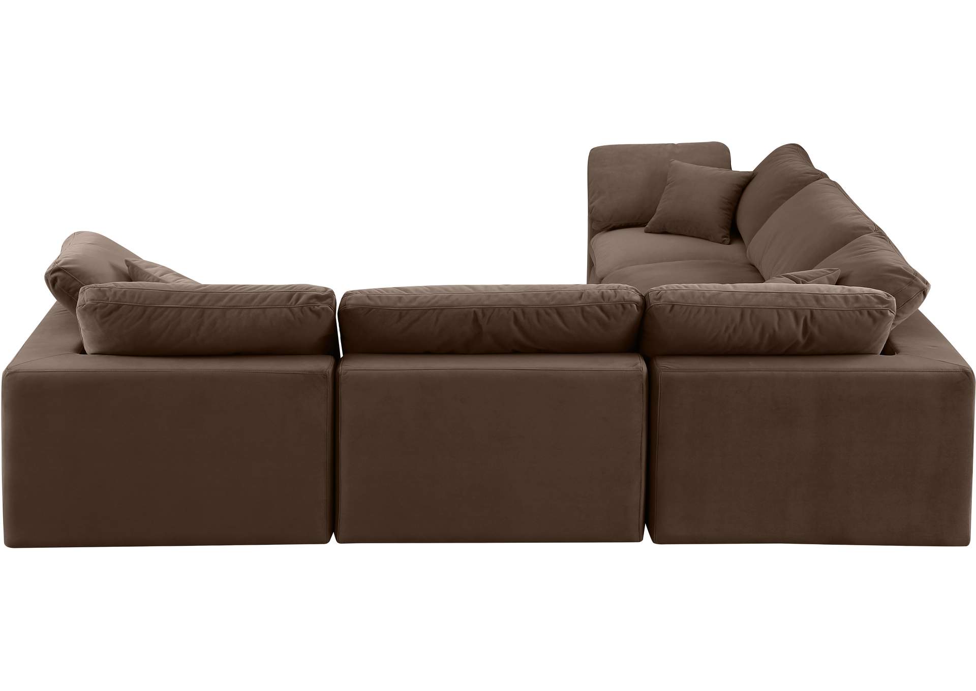 Comfy Brown Velvet Modular Sectional,Meridian Furniture