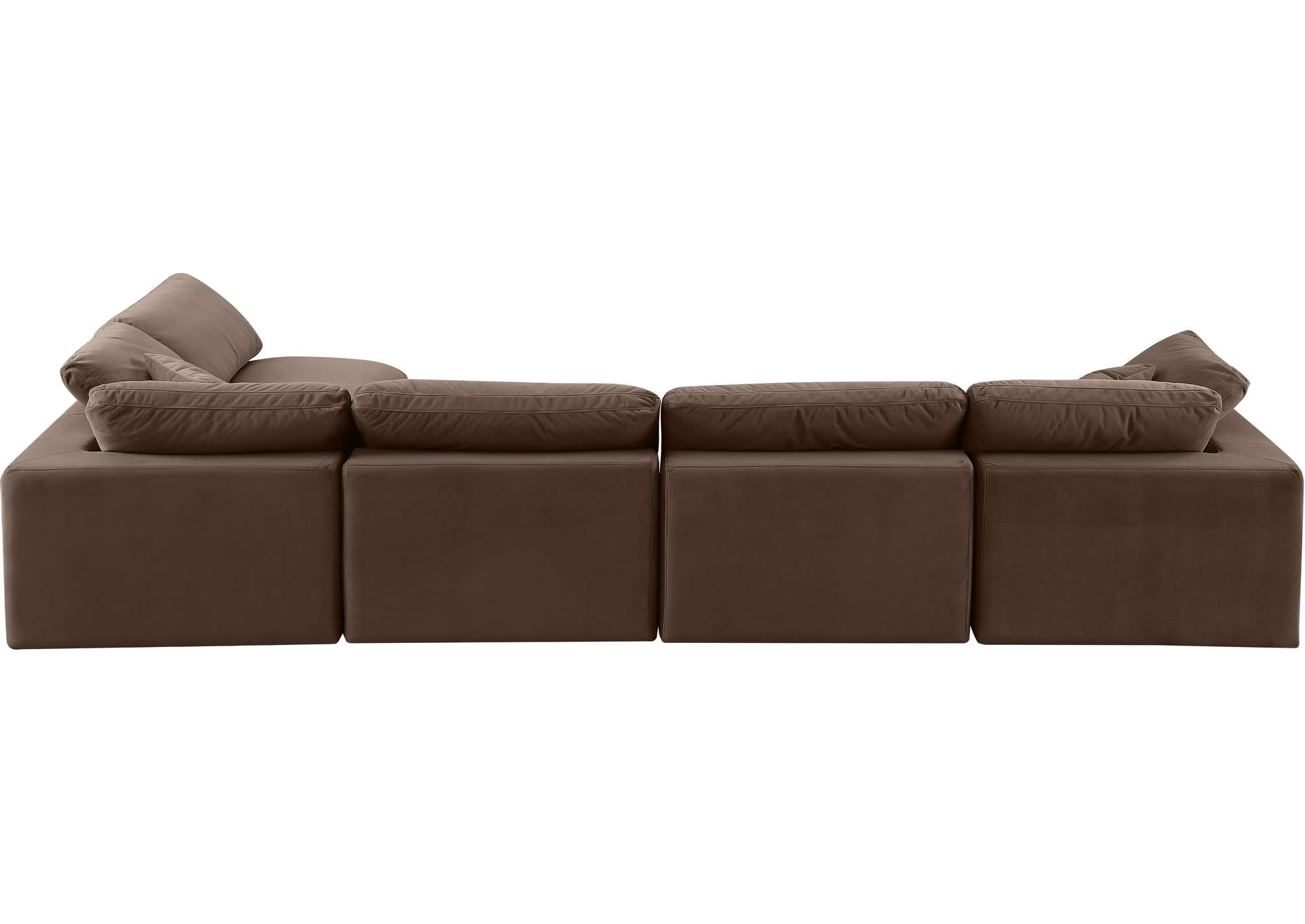 Comfy Brown Velvet Modular Sectional,Meridian Furniture