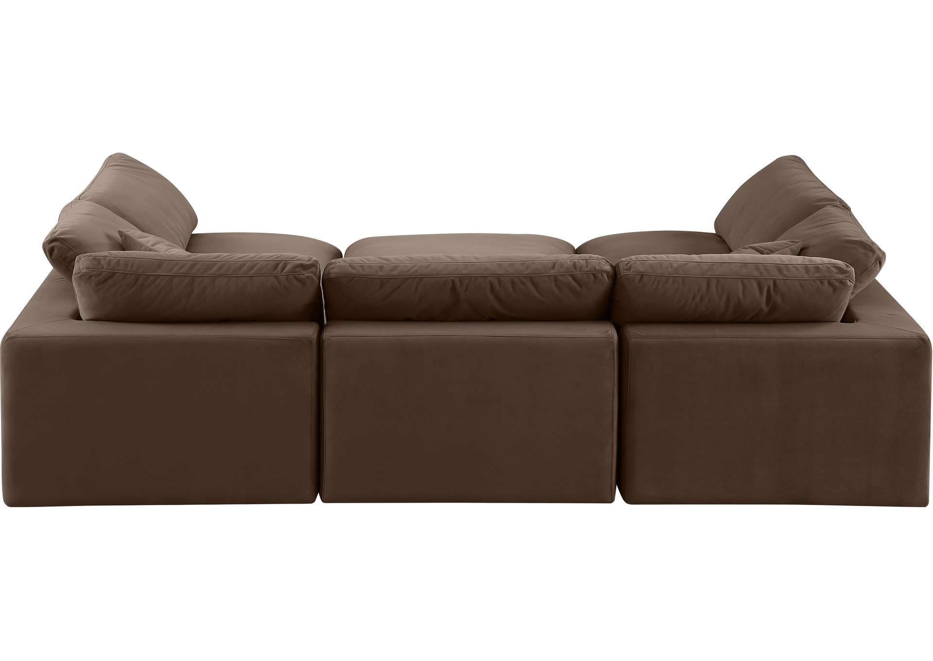 Comfy Brown Velvet Modular Sectional,Meridian Furniture