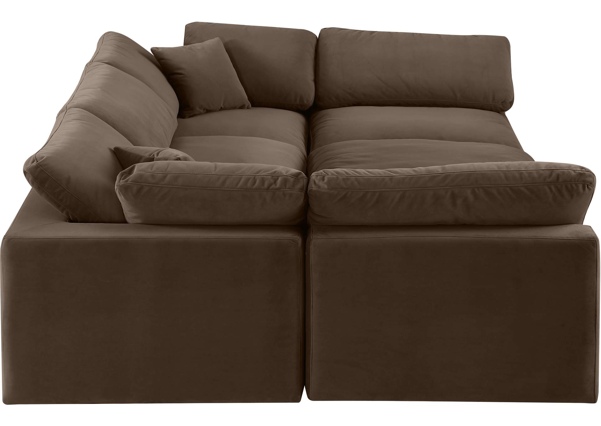 Comfy Brown Velvet Modular Sectional,Meridian Furniture