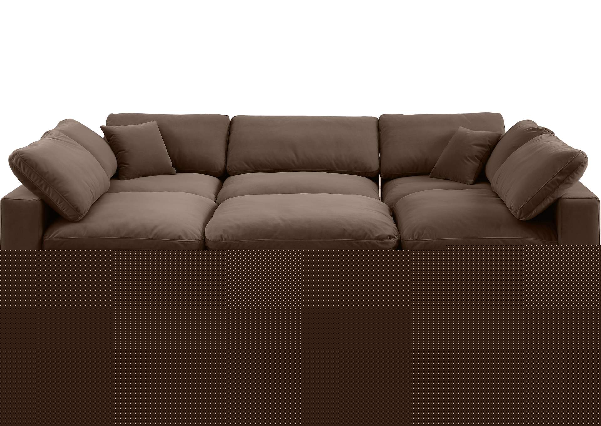Comfy Brown Velvet Modular Sectional,Meridian Furniture