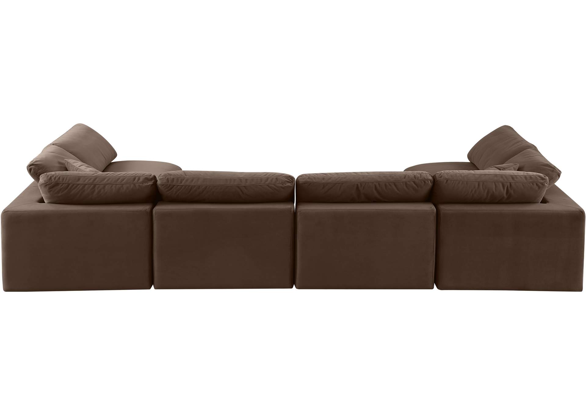 Comfy Brown Velvet Modular Sectional,Meridian Furniture