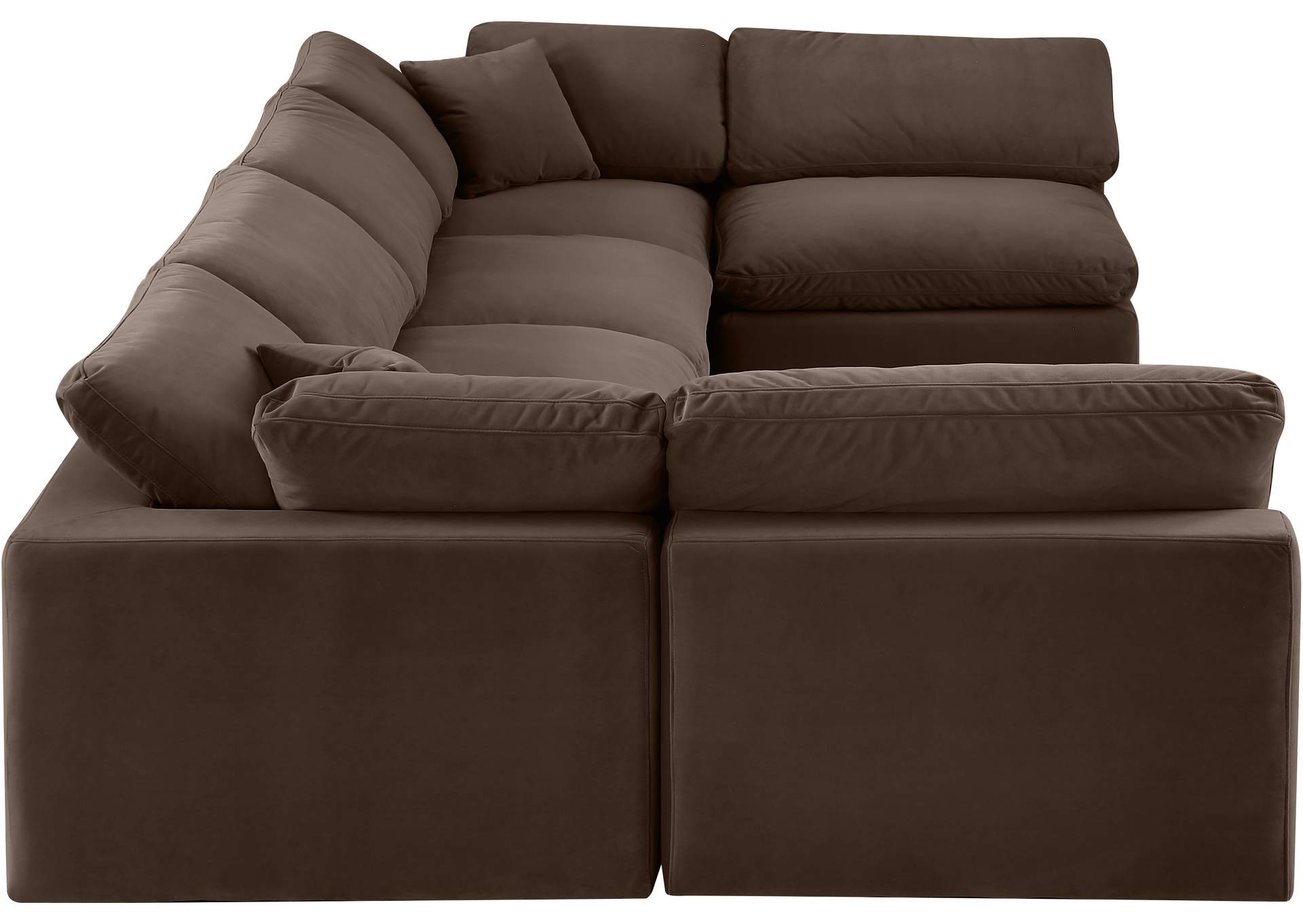 Comfy Brown Velvet Modular Sectional,Meridian Furniture