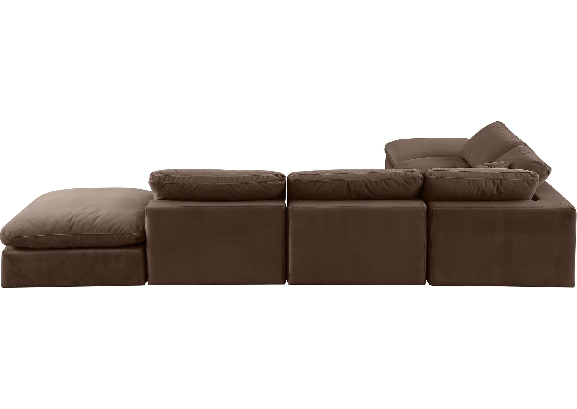 Comfy Brown Velvet Modular Sectional,Meridian Furniture