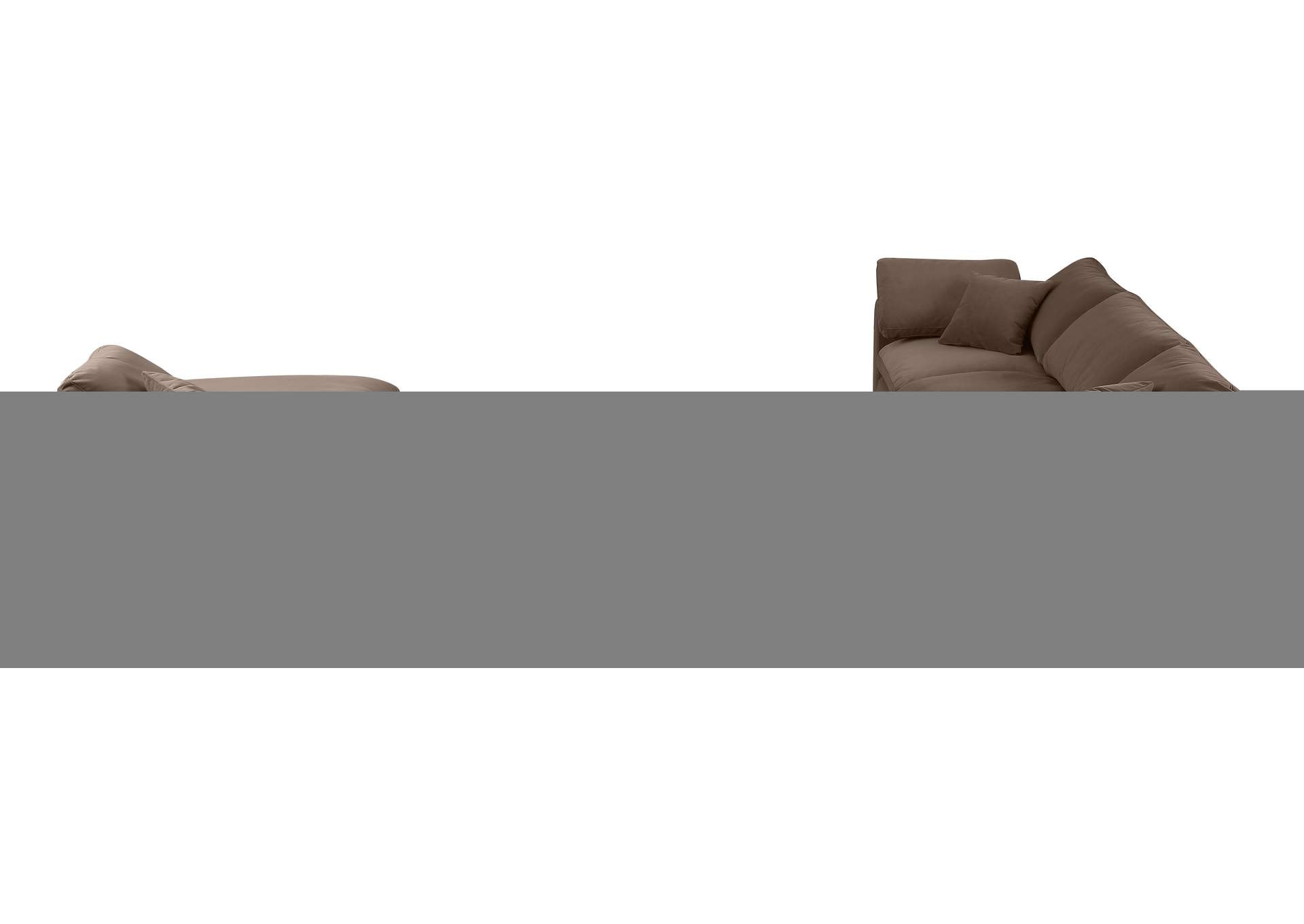 Comfy Brown Velvet Modular Sectional,Meridian Furniture