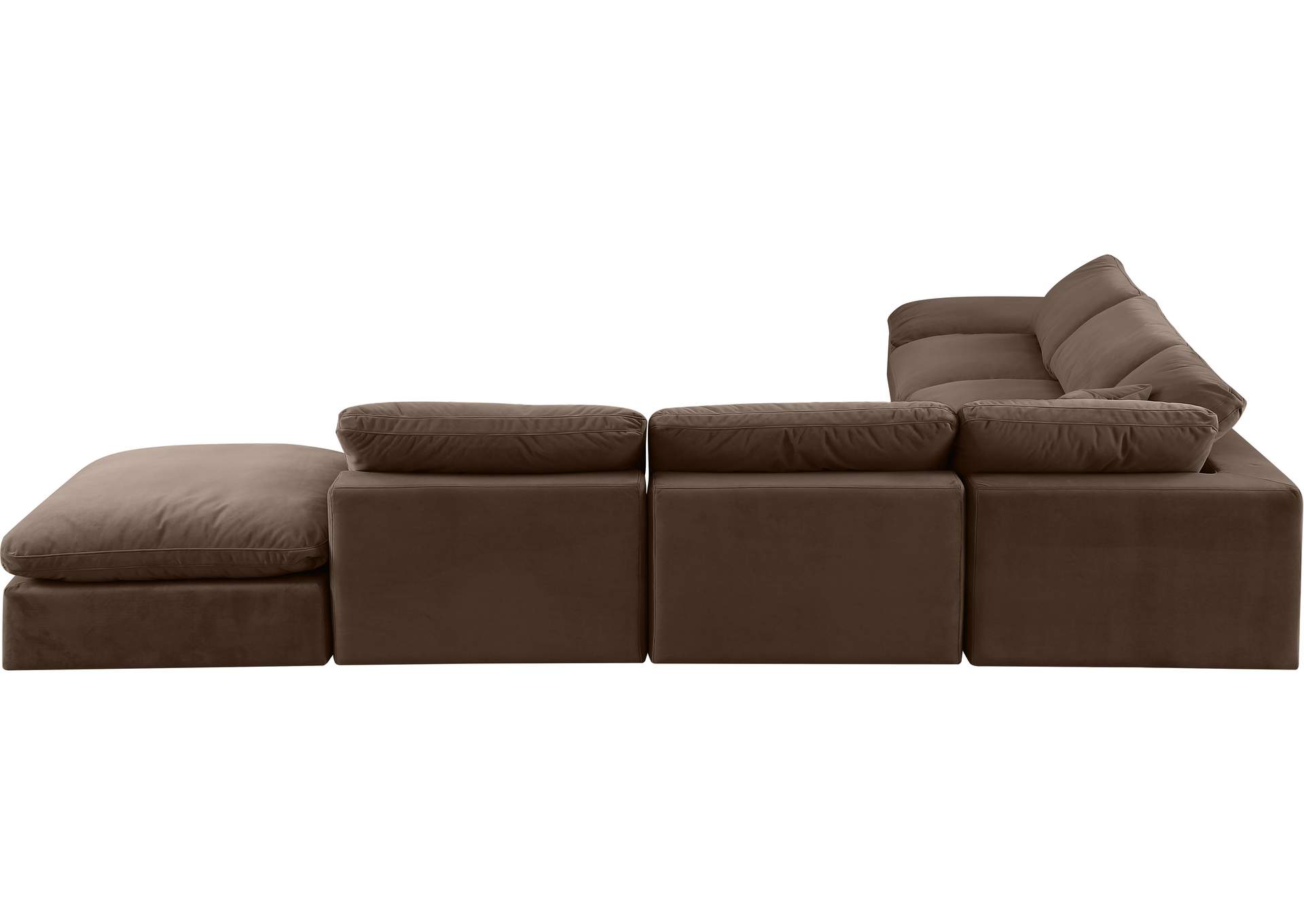 Comfy Brown Velvet Modular Sectional,Meridian Furniture