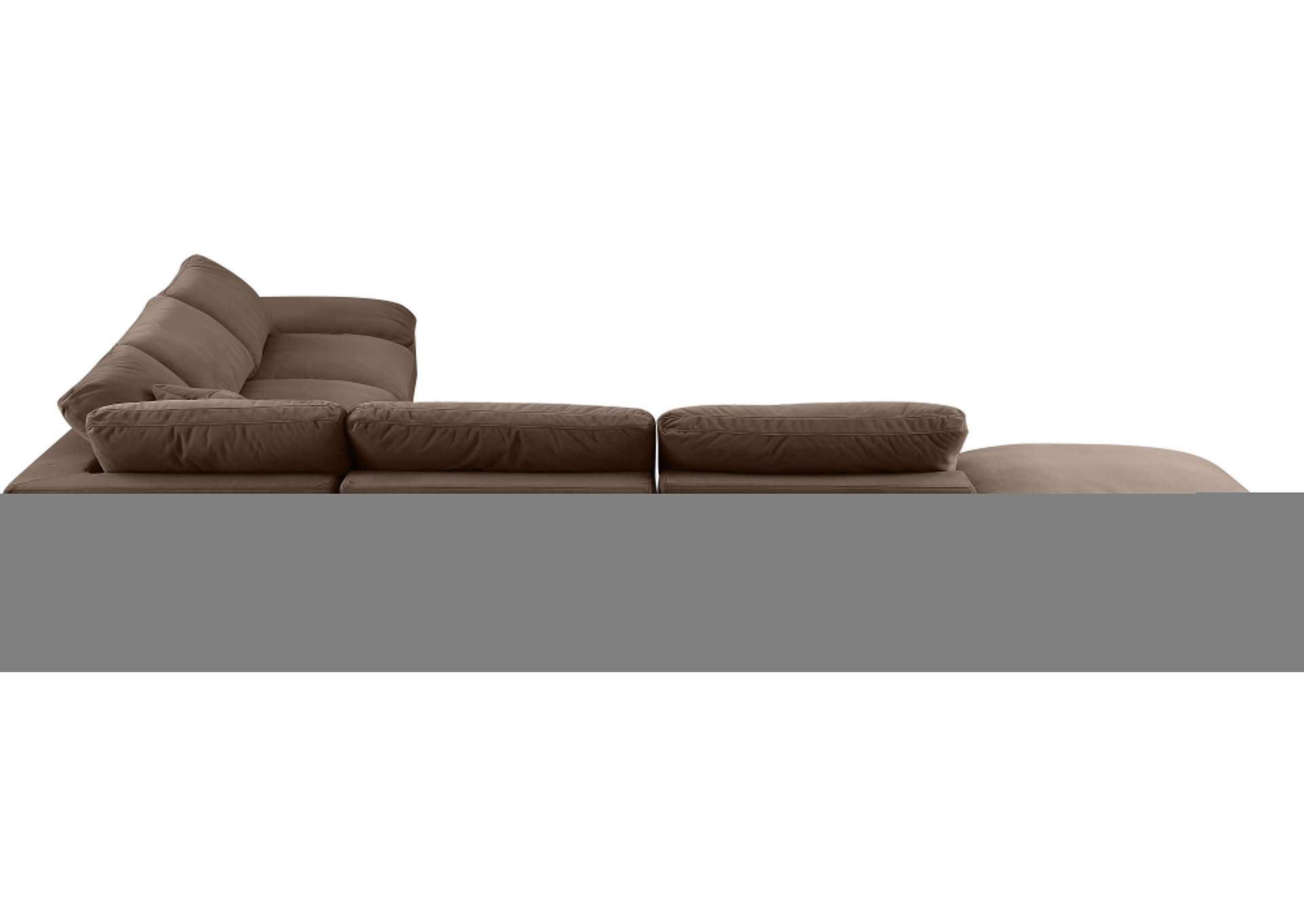 Comfy Brown Velvet Modular Sectional,Meridian Furniture