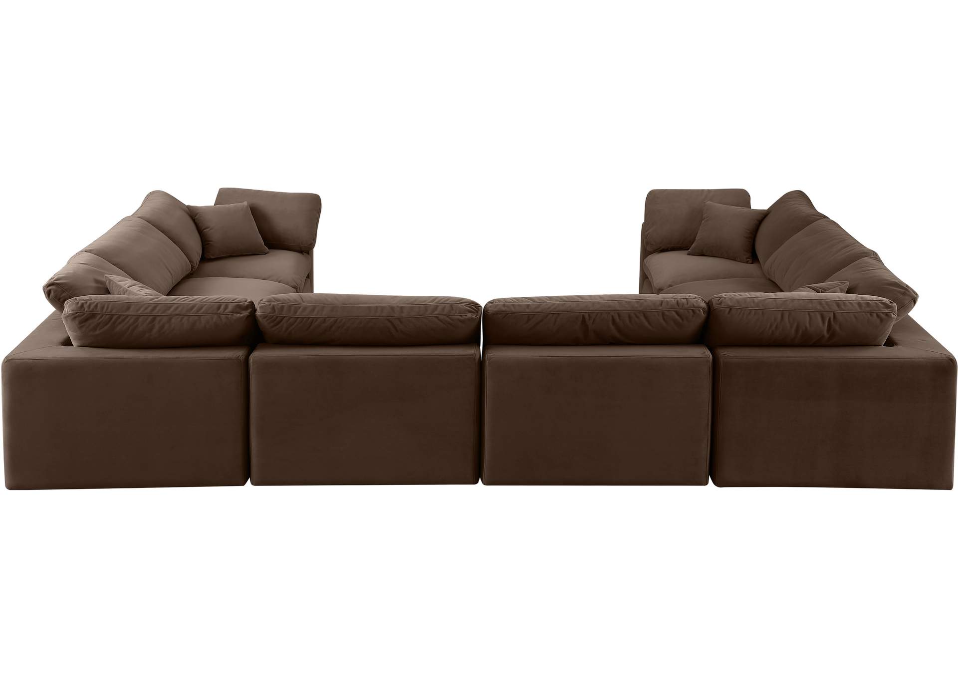Comfy Brown Velvet Modular Sectional,Meridian Furniture